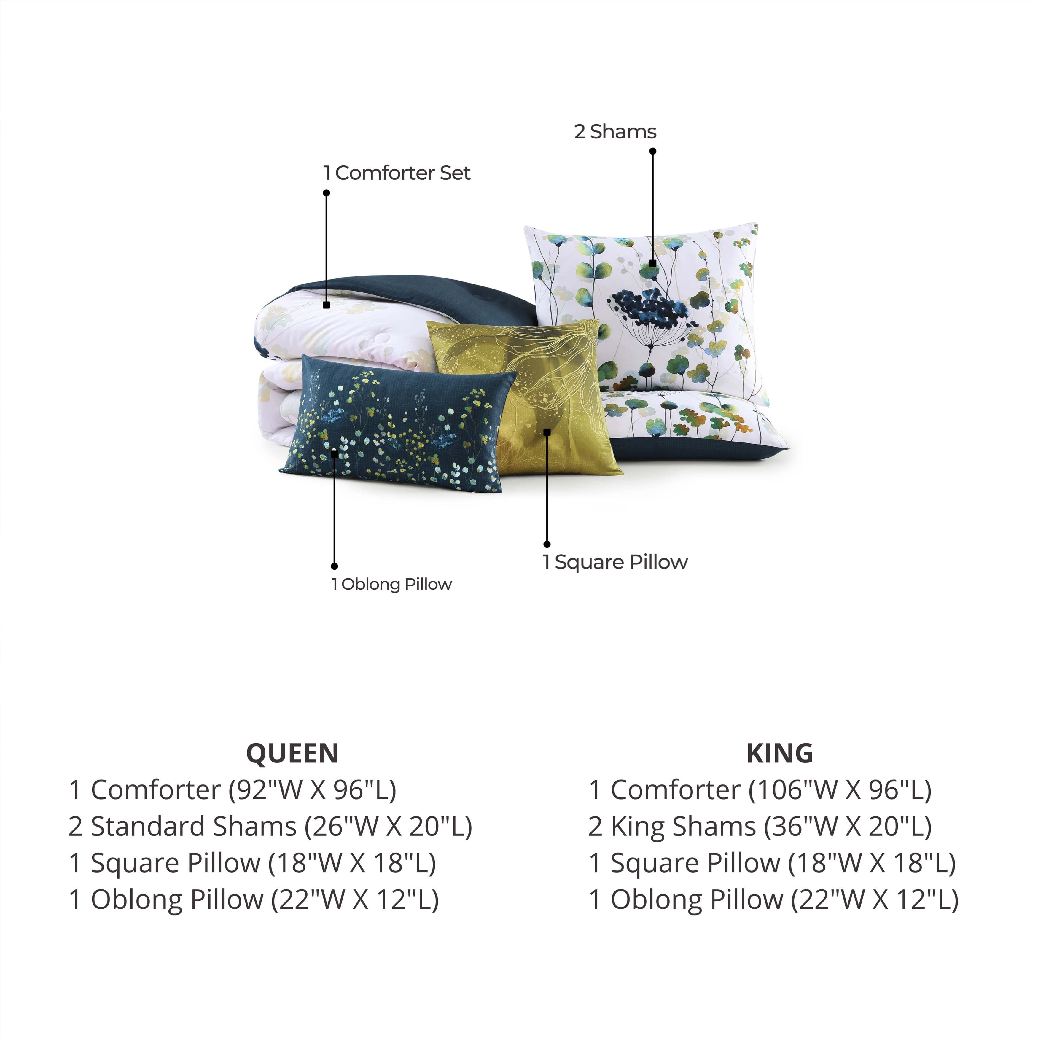 Latest Living Abstract Vines 5 Piece Reversible Comforter Set