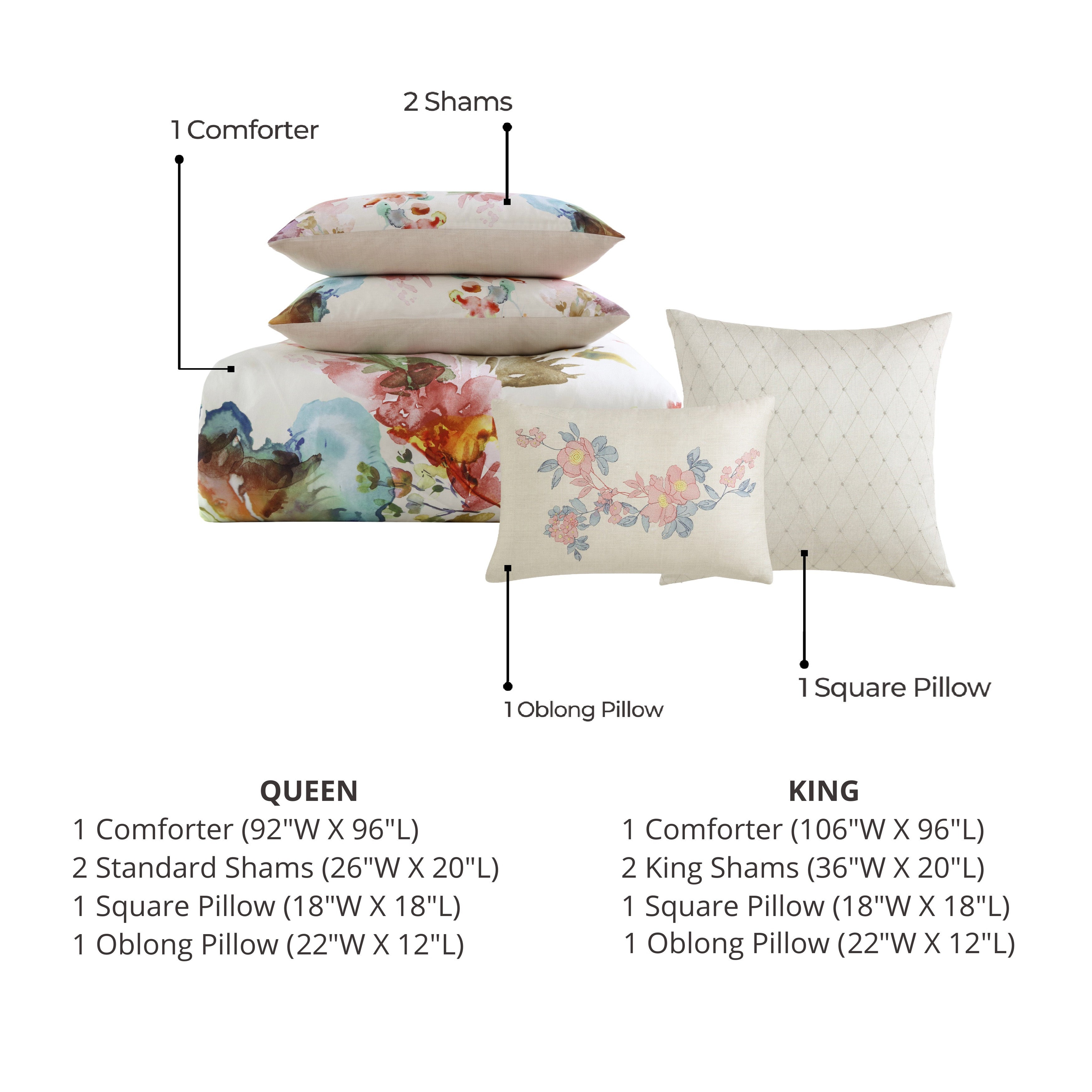 Latest Living Antique Flowers Ivory 5 Piece Reversible Comforter Set