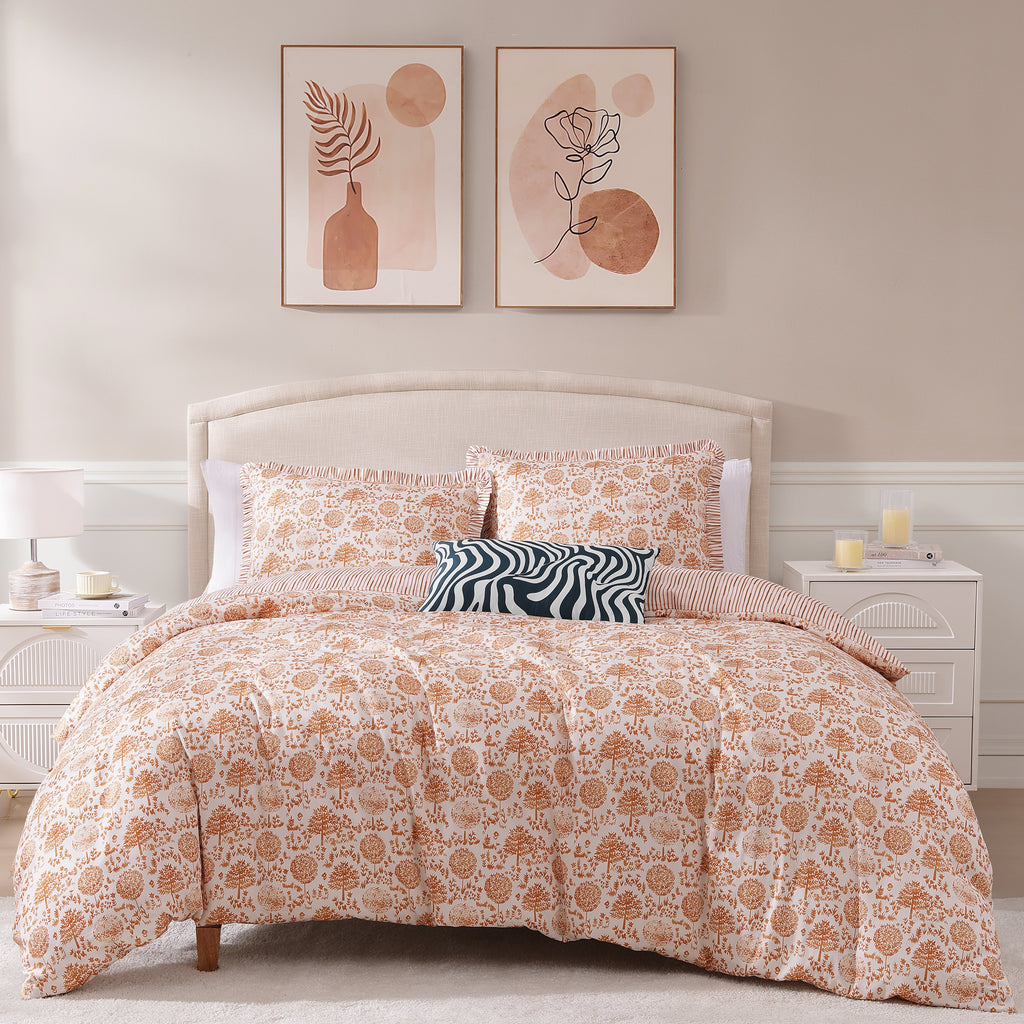 Latest Living Clay Trees Reversible Comforter Set