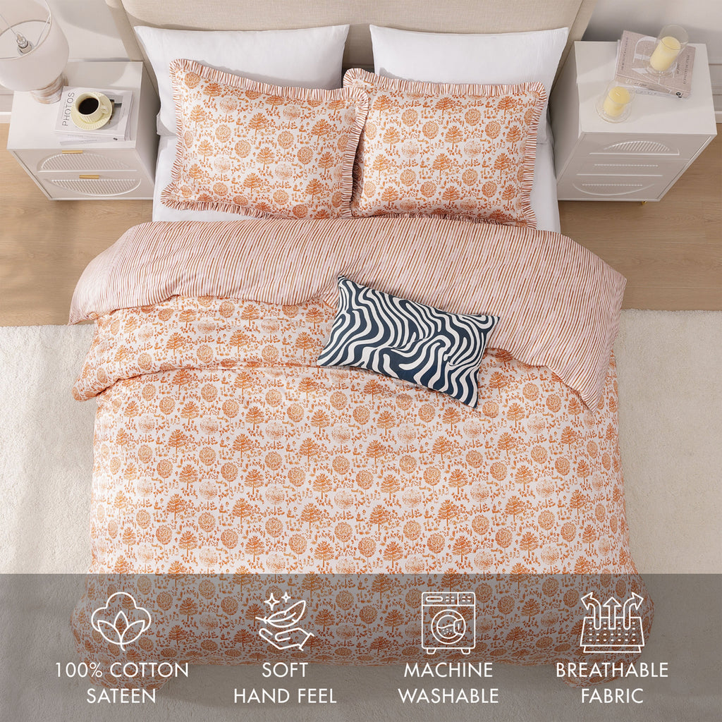 Latest Living Clay Trees Reversible Comforter Set