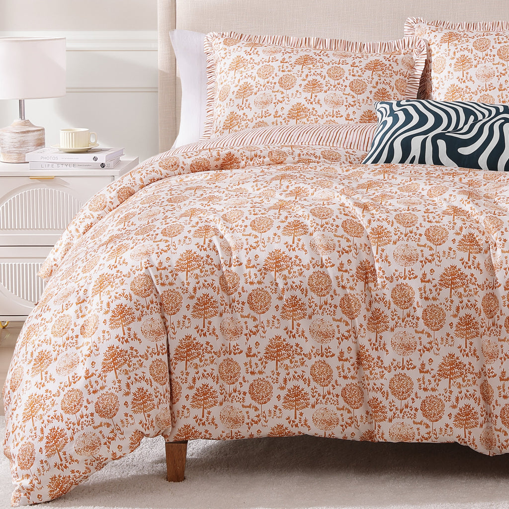 Latest Living Clay Trees Reversible Comforter Set