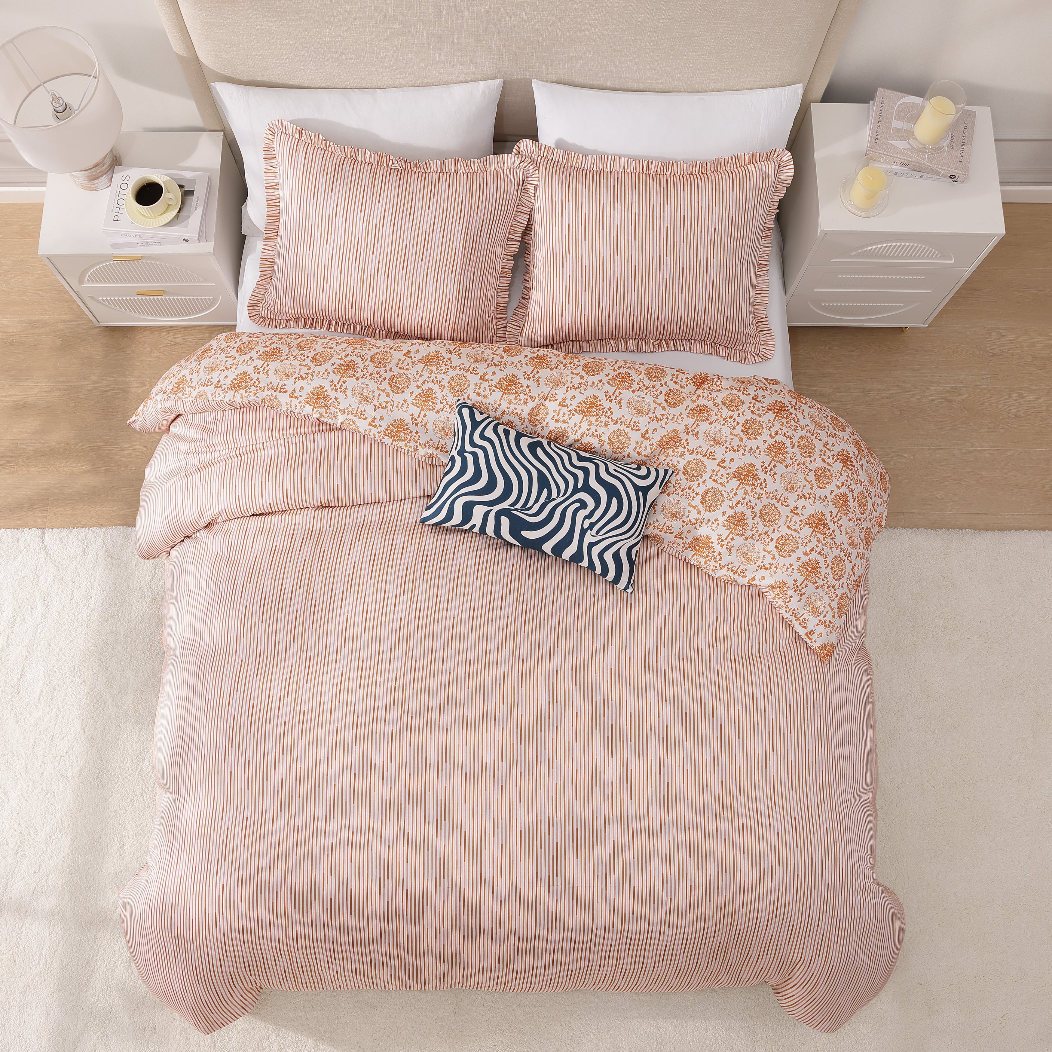 Latest Living Clay Trees Reversible Comforter Set