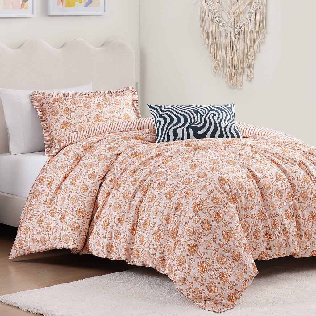Latest Living Clay Trees Reversible Comforter Set