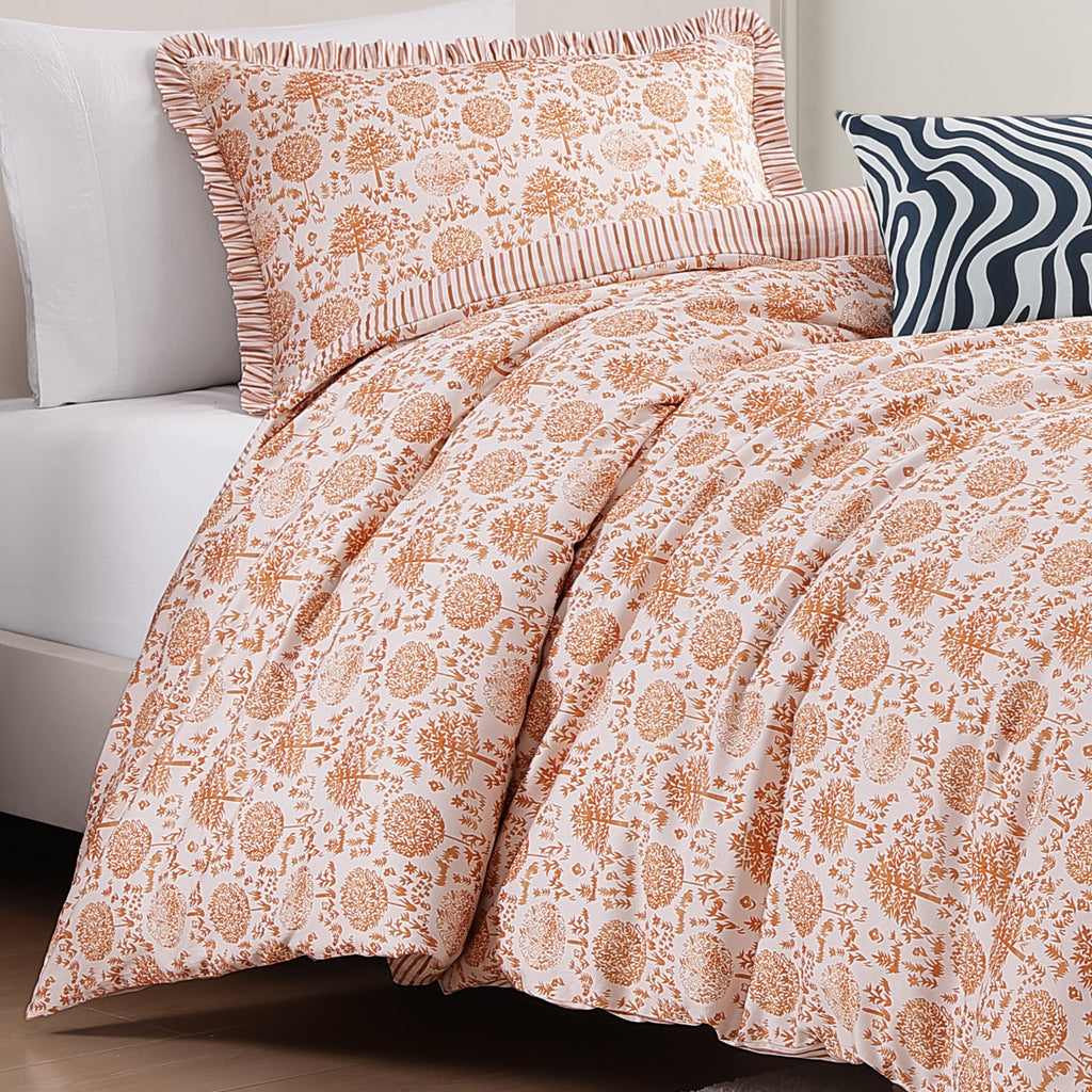 Latest Living Clay Trees Reversible Comforter Set