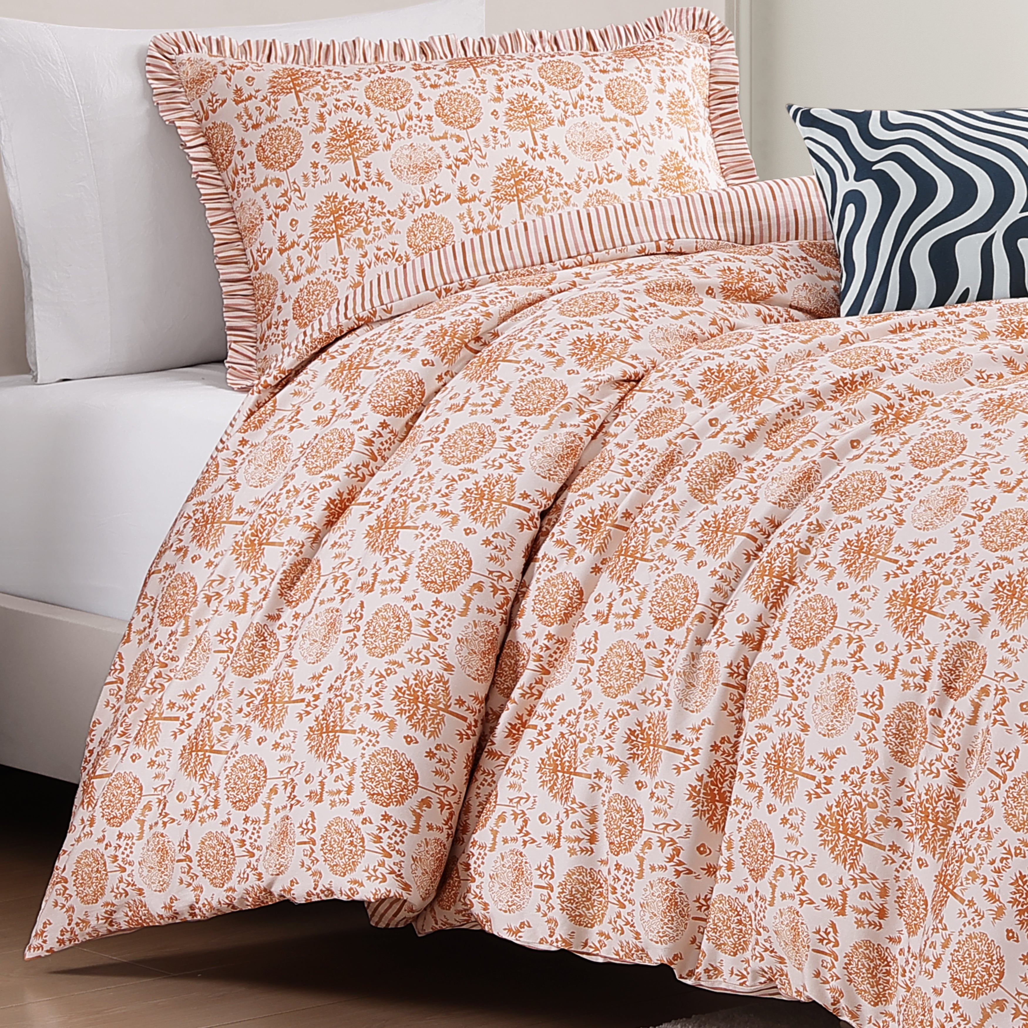 Latest Living Clay Trees Reversible Comforter Set