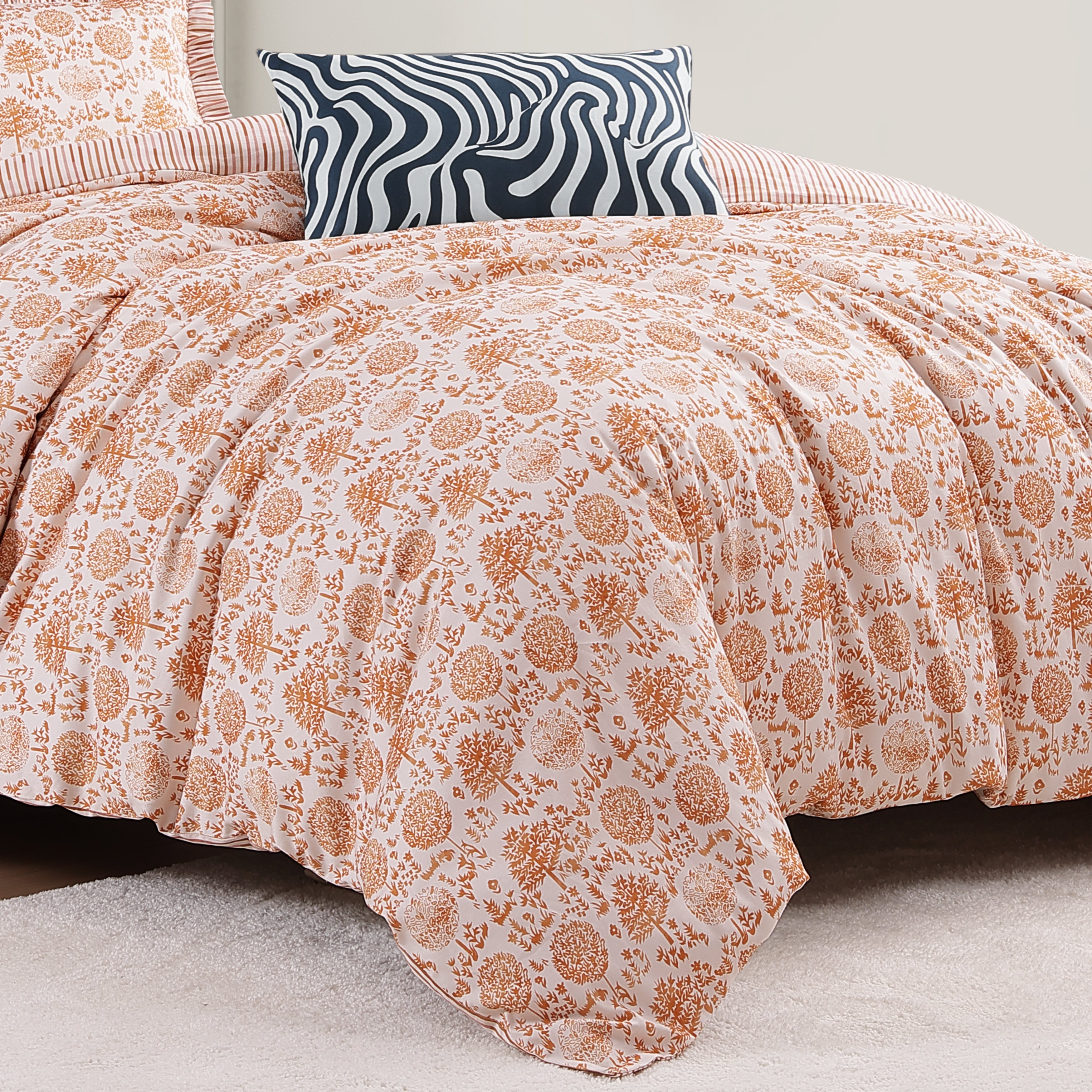 Latest Living Clay Trees Reversible Comforter Set