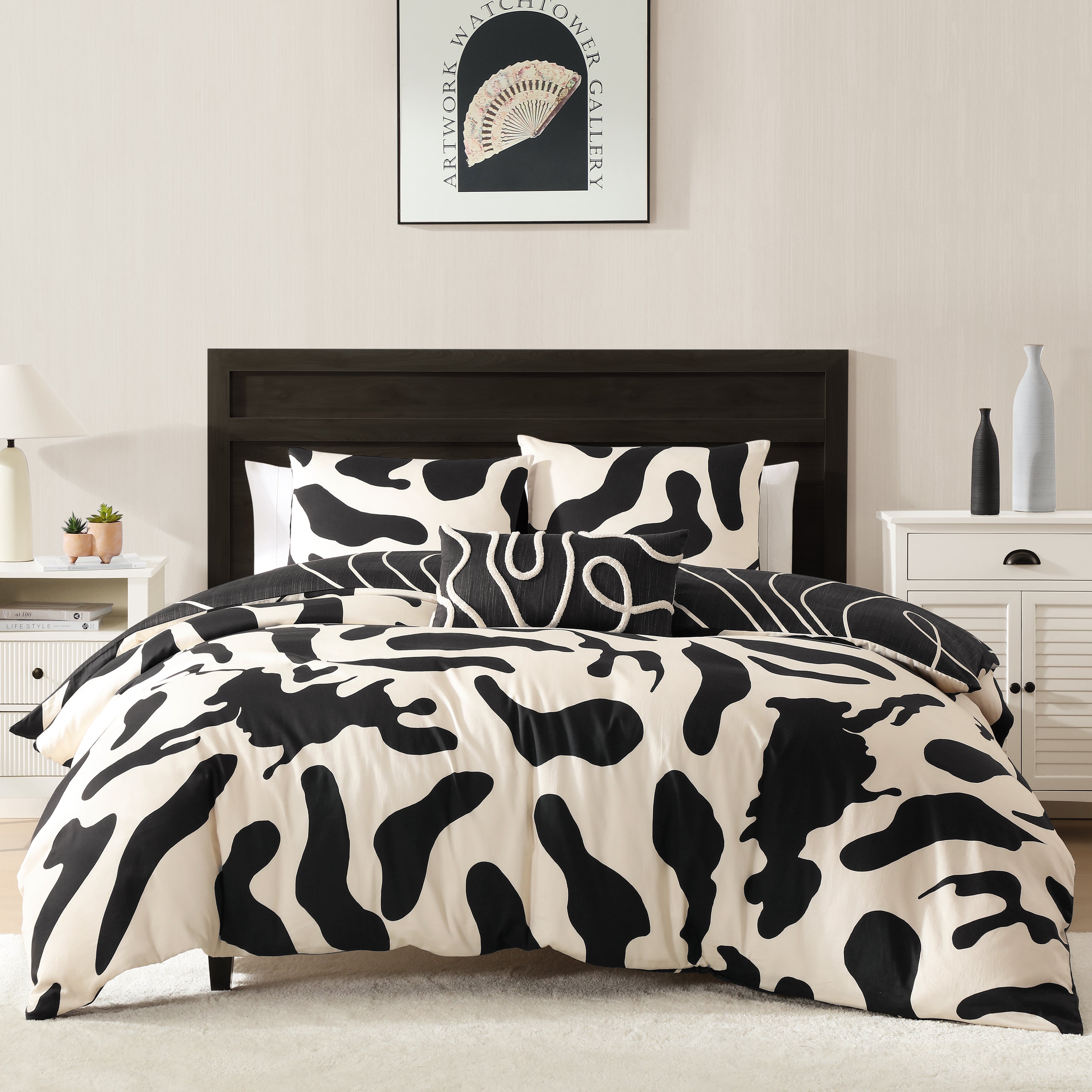 Latest Living Ebony and Ivory Reversible Comforter Set