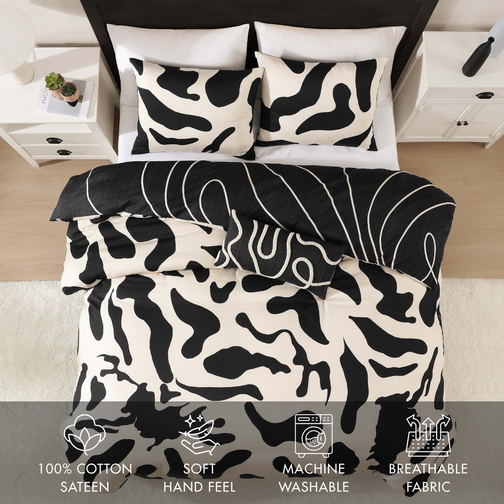 Latest Living Ebony and Ivory Reversible Comforter Set