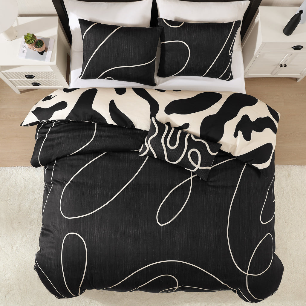 Latest Living Ebony and Ivory Reversible Comforter Set