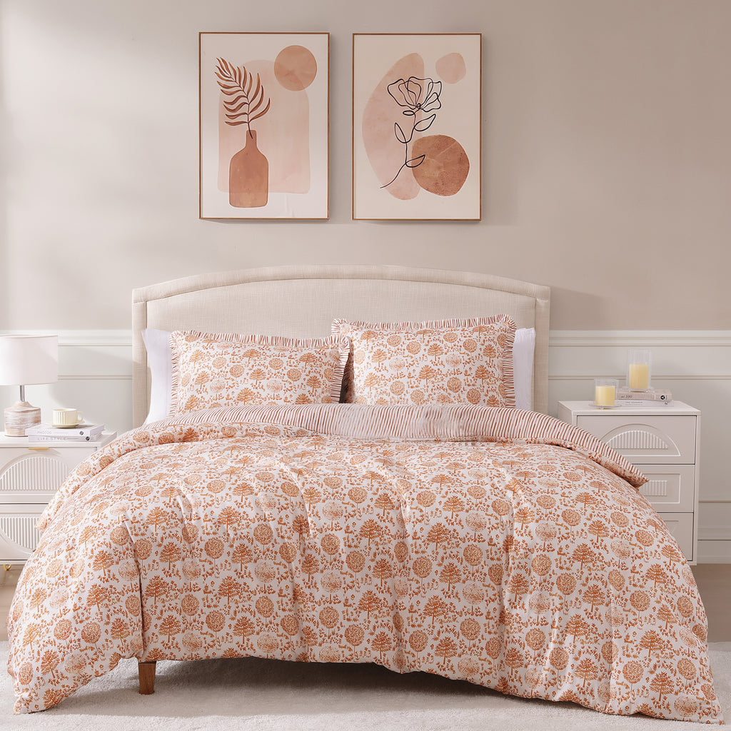 Latest Living Clay Trees Reversible Comforter Set