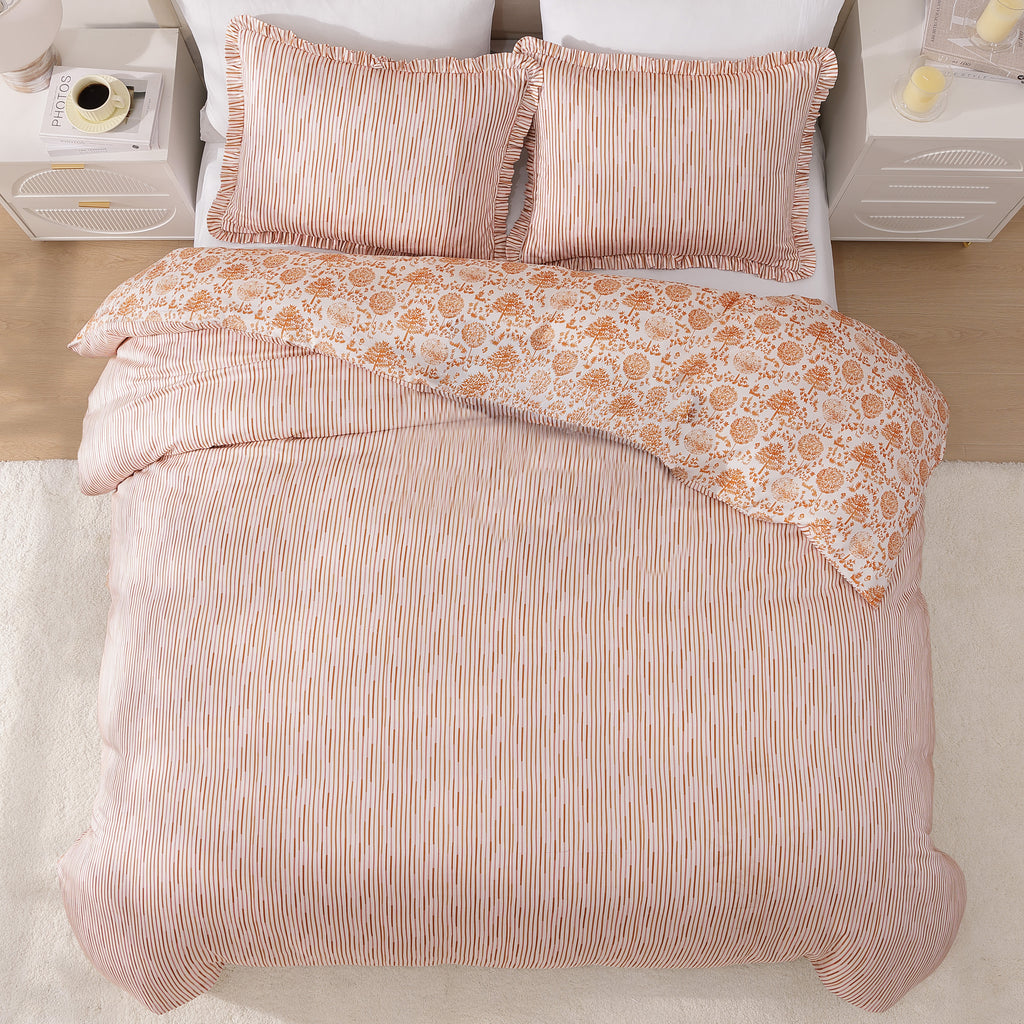 Latest Living Clay Trees Reversible Comforter Set