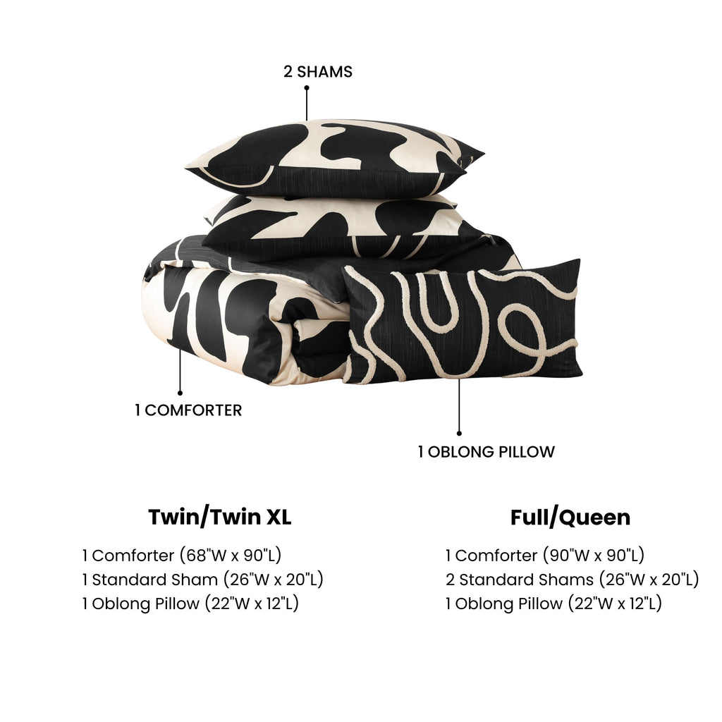Latest Living Ebony and Ivory Reversible Comforter Set