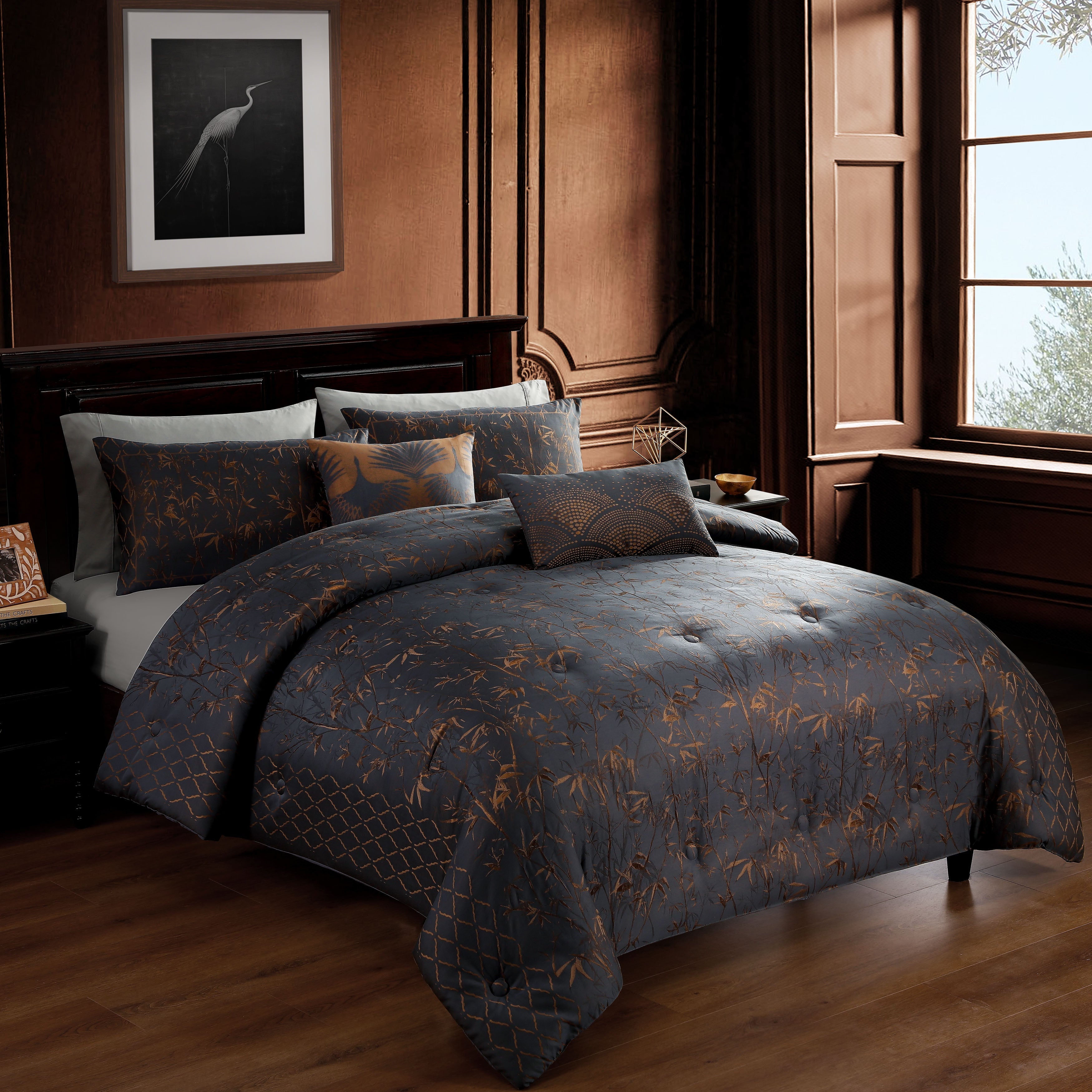 Latest Living Bamboo Tree 5 Piece Comforter Set