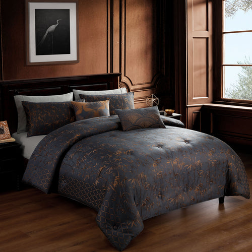 Latest Living Bamboo Tree 5 Piece Comforter Set