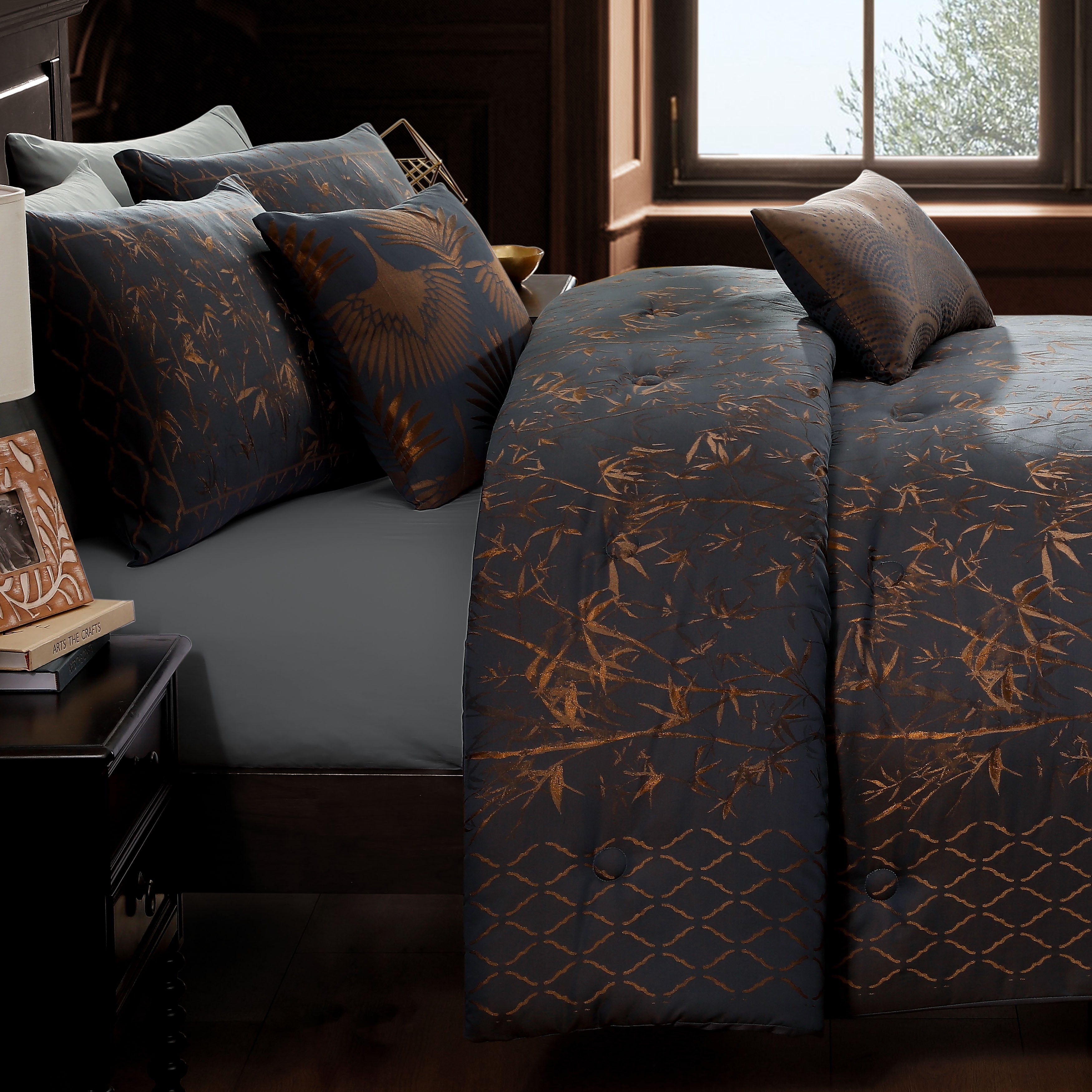 Latest Living Bamboo Tree 5 Piece Comforter Set