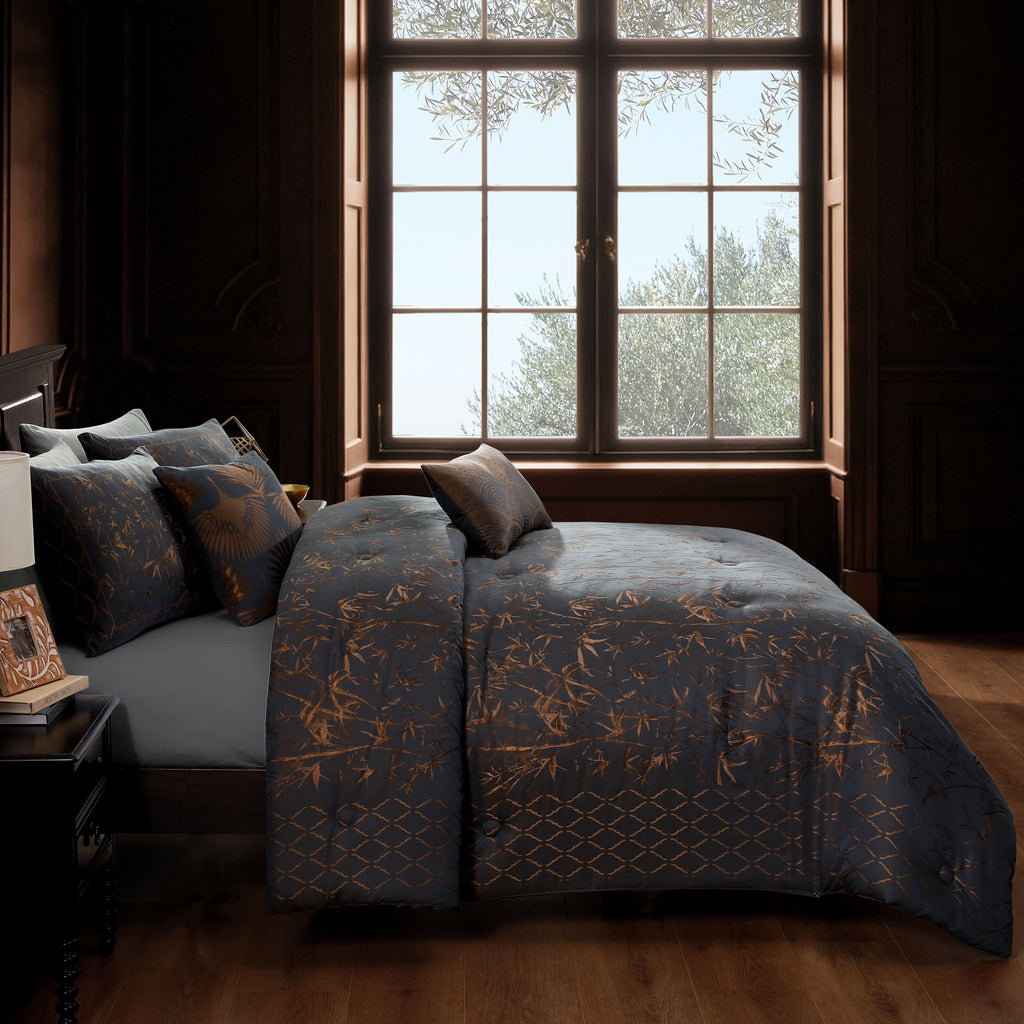 Latest Living Bamboo Tree 5 Piece Comforter Set