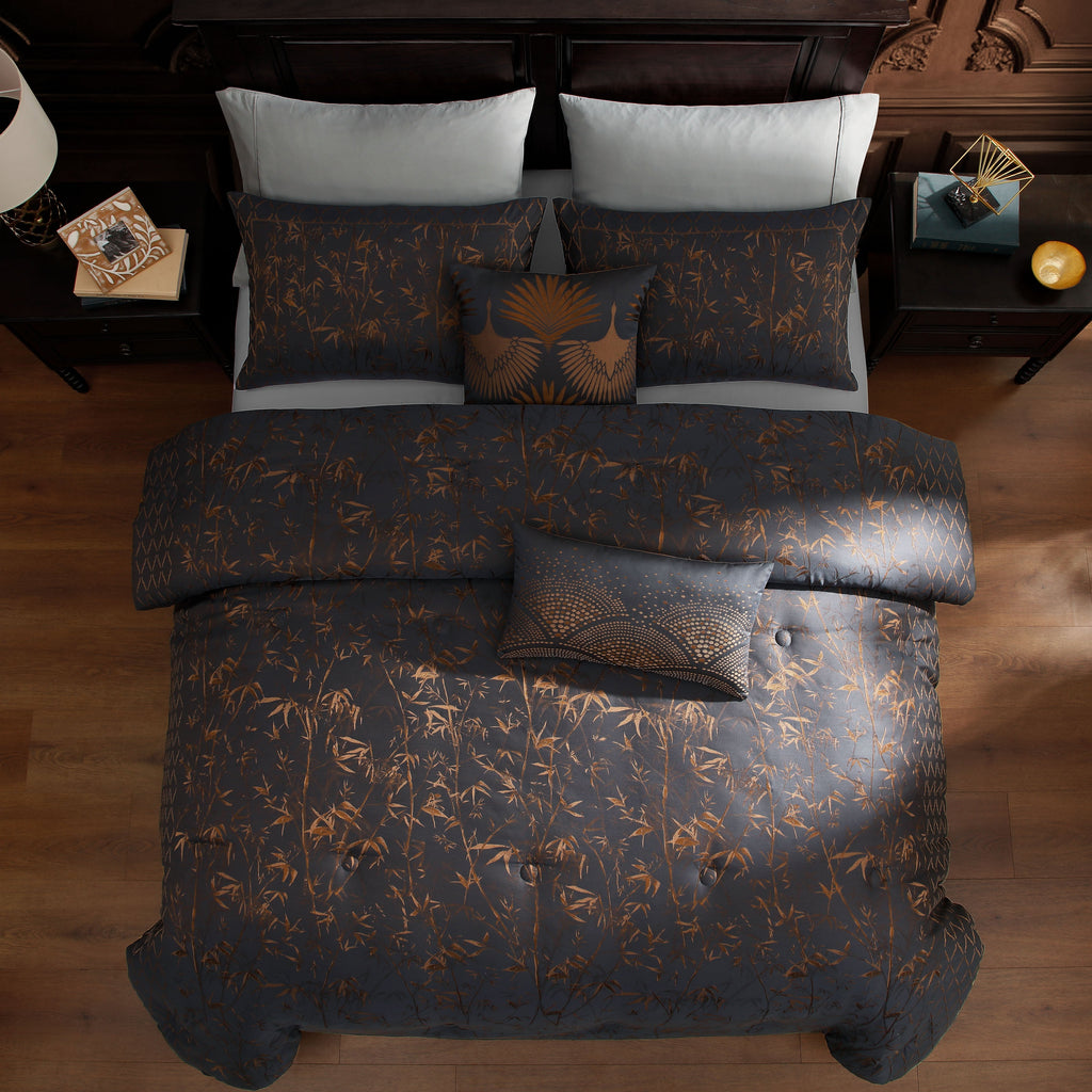 Latest Living Bamboo Tree 5 Piece Comforter Set