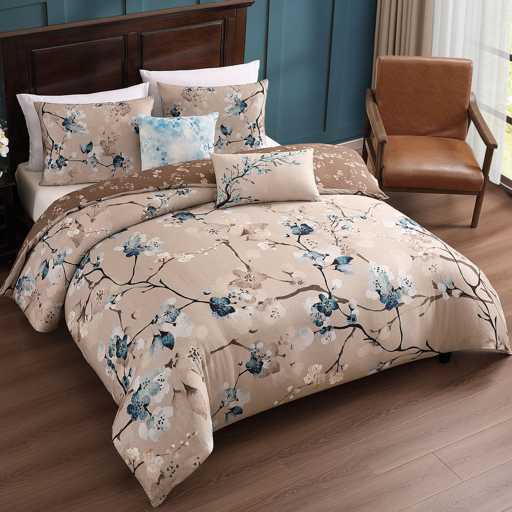 Bebejan Blue Blossom 5 Piece Reversible Comforter Set Comforter Sets By Bebejan®