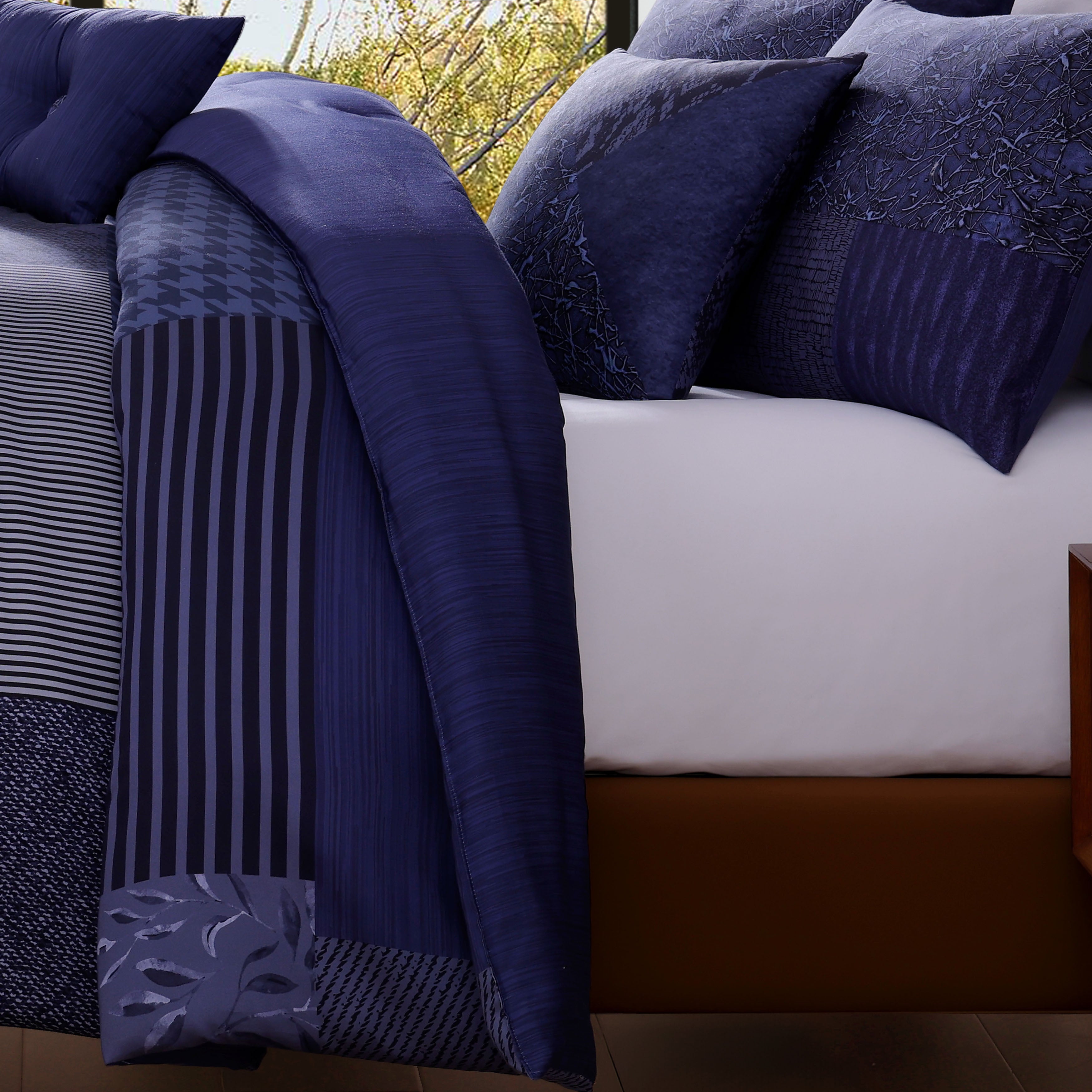 Bebejan Blue Denim Patchwork 5 Piece Reversible Comforter Set Comforter Sets By Bebejan®