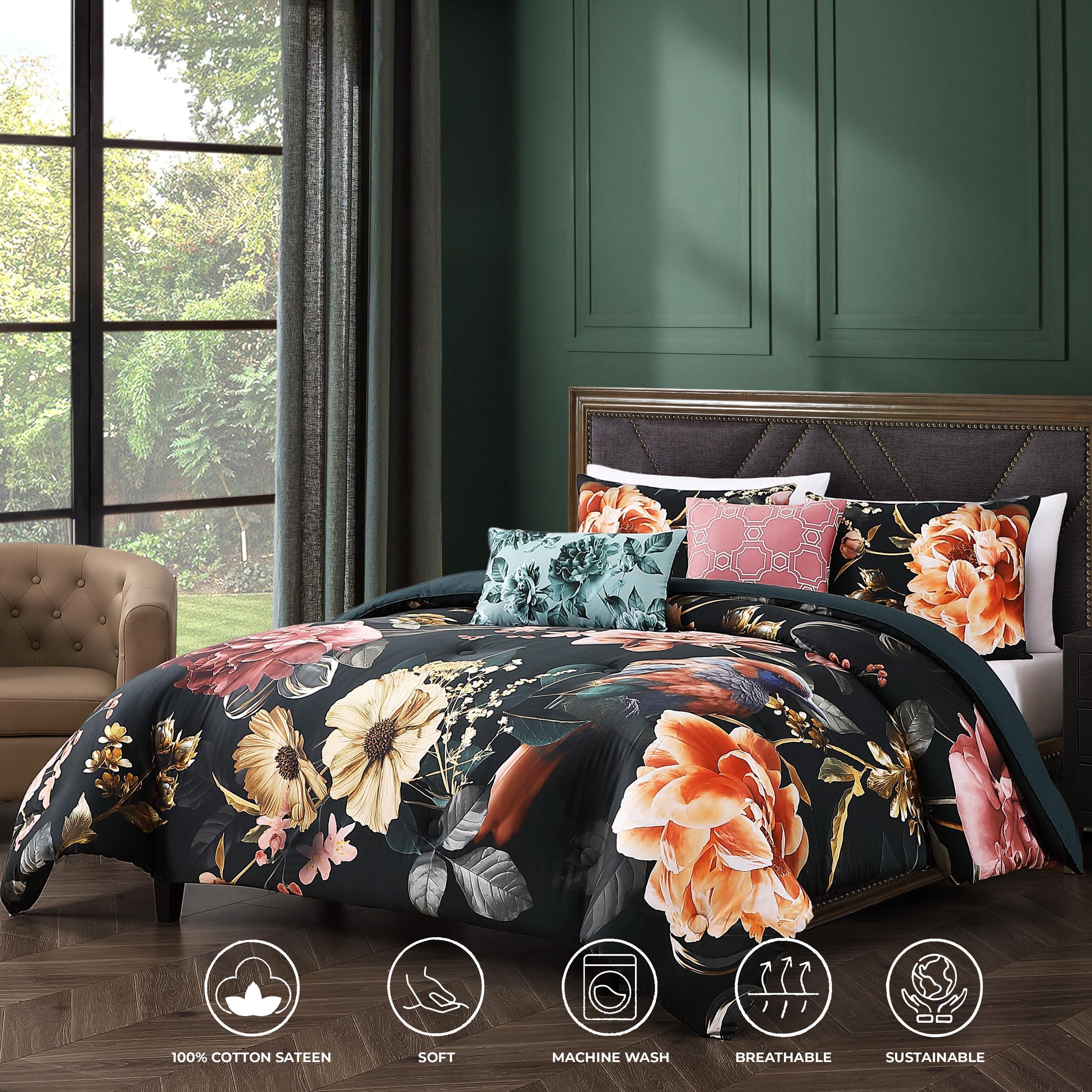 Bebejan Botanical Birds 5 Piece Reversible Comforter Set Comforter Sets By Bebejan®