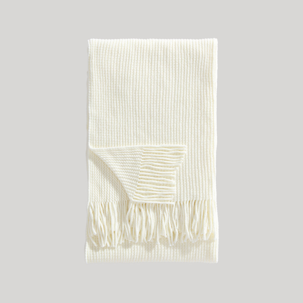 Bebejan Chenille Throw - Ivory Final Sale Throws By US Office - Latest Bedding