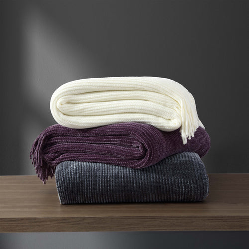 Latest Living Chenille Throw - Ivory Final Sale Throws By US Office - Latest Bedding
