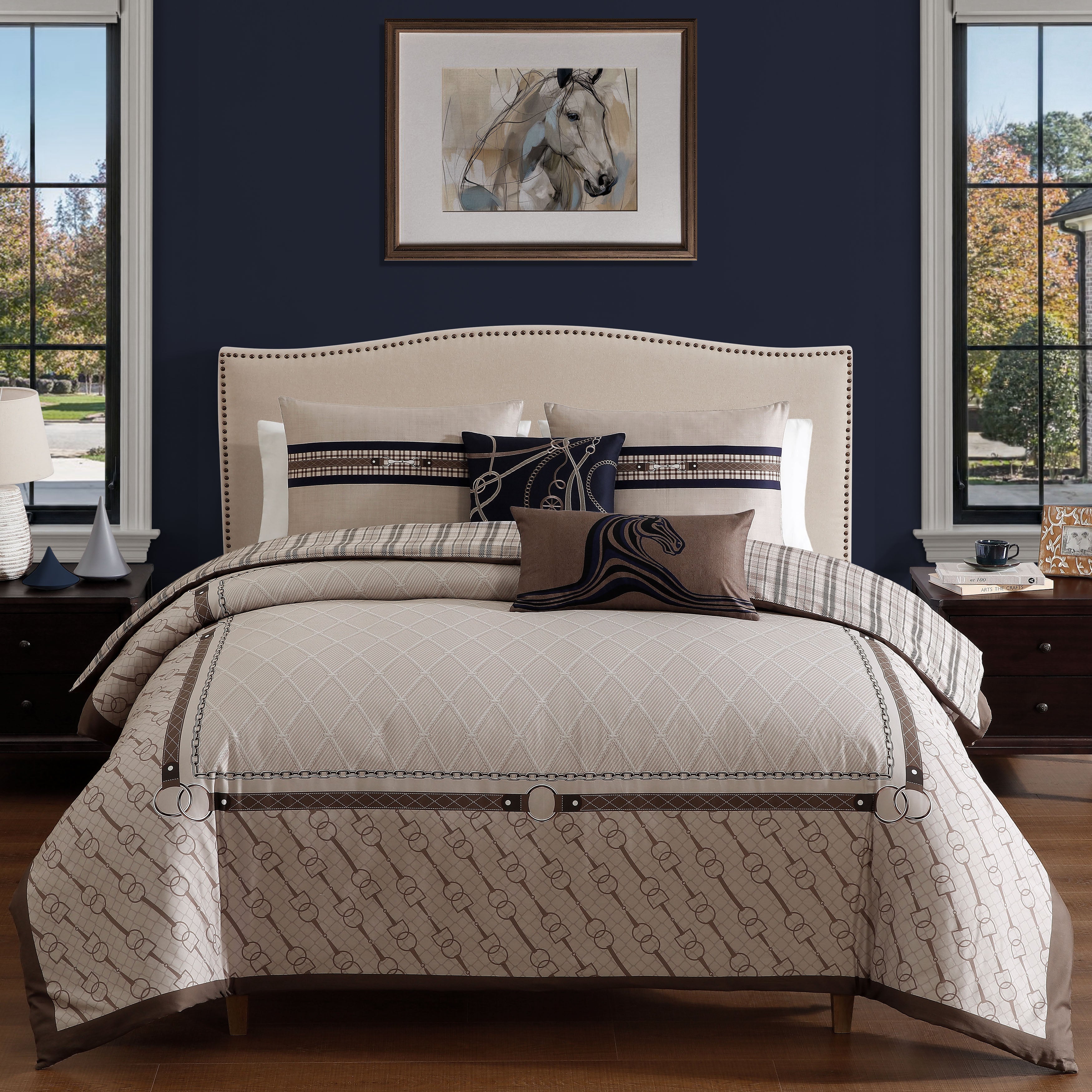 Latest Living Equestrian 5 Piece Reversible Comforter Set