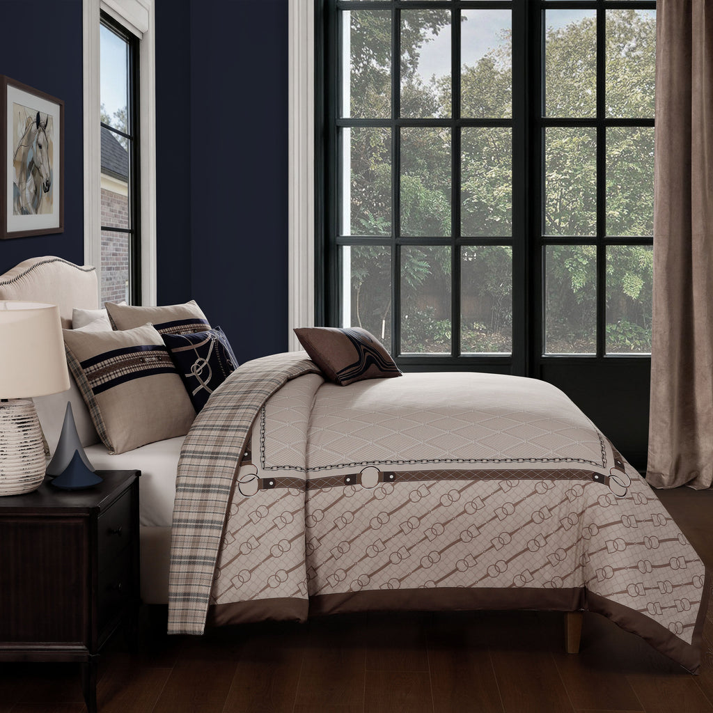 Latest Living Equestrian 5 Piece Reversible Comforter Set
