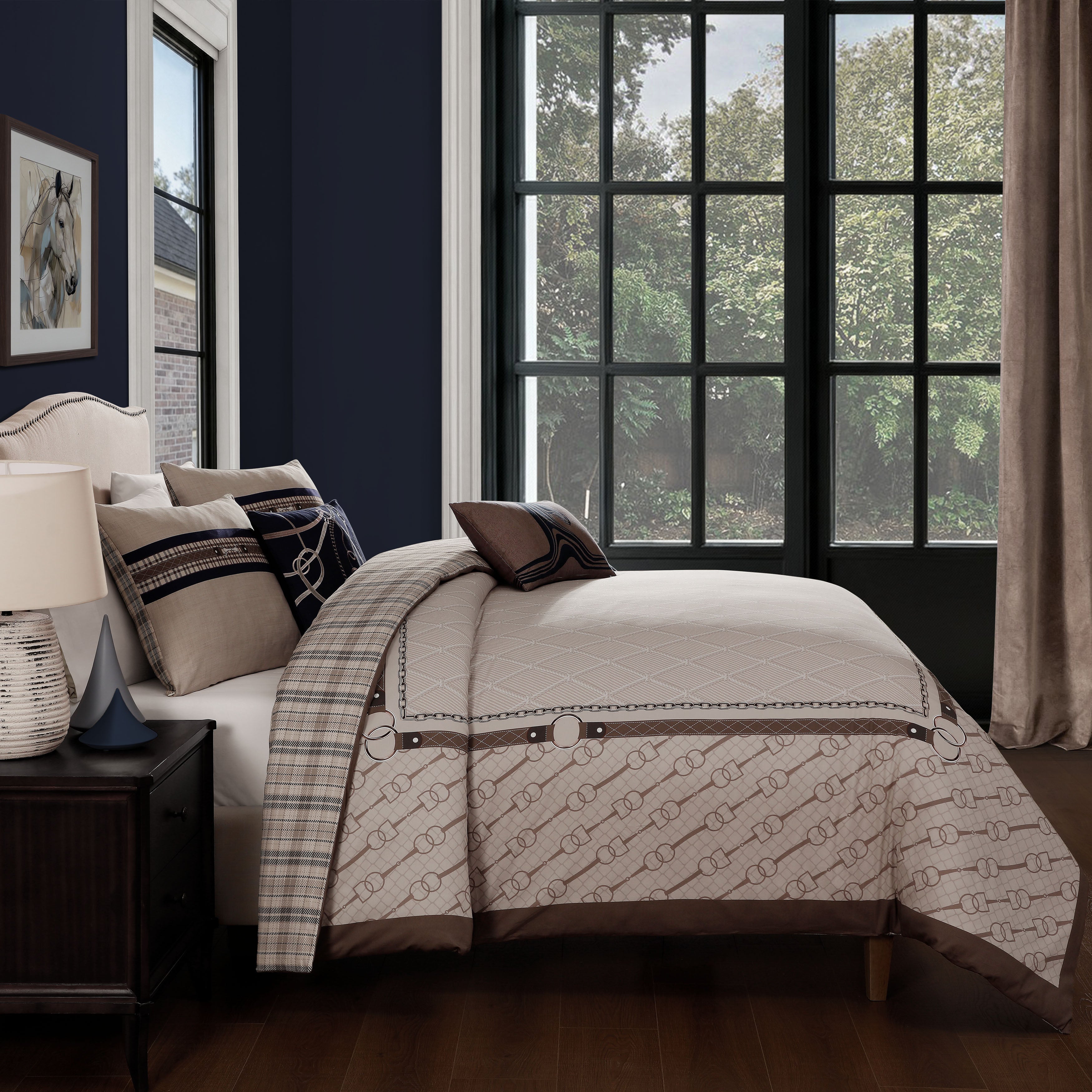 Latest Living Equestrian 5 Piece Reversible Comforter Set