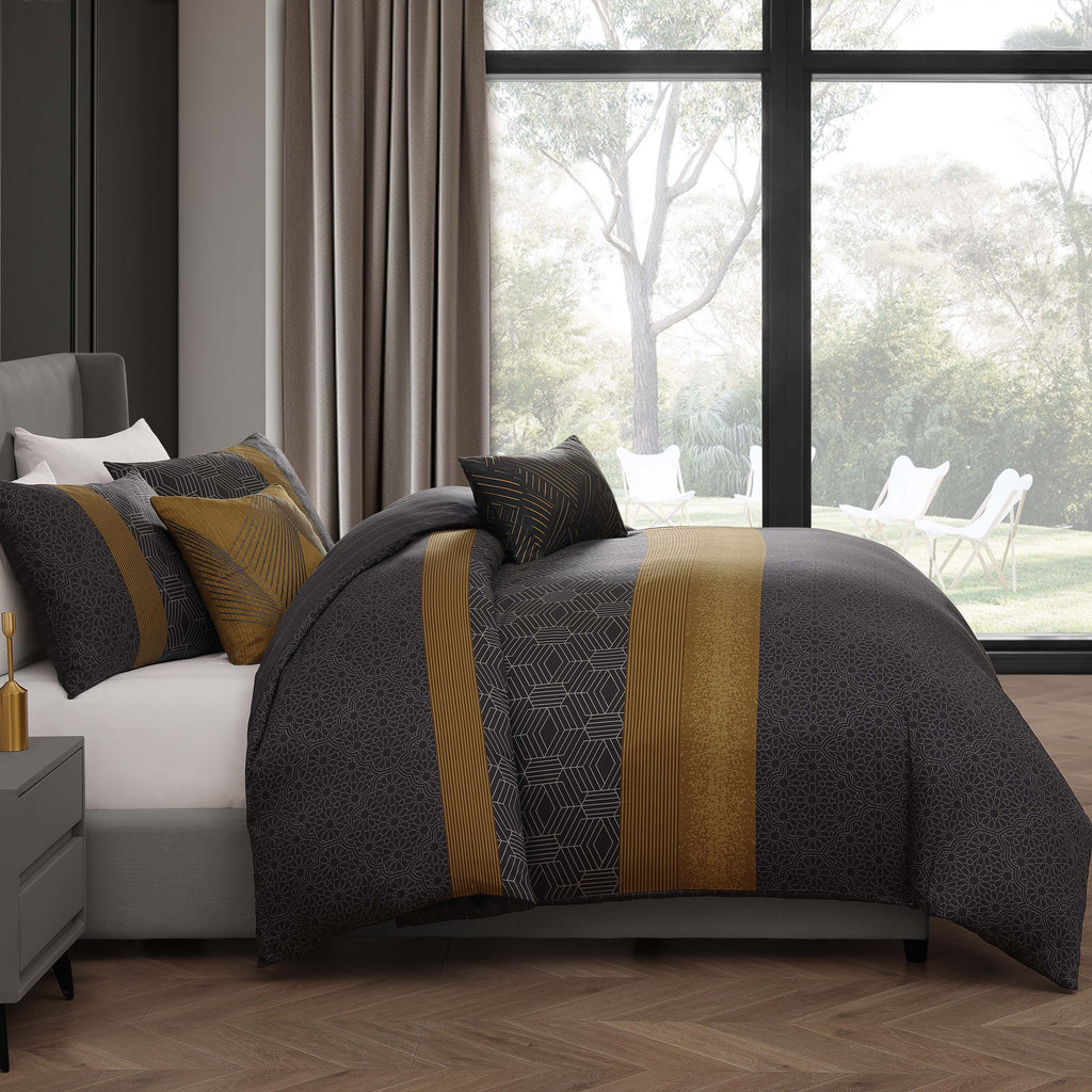 Bebejan Golden Hex 5 Piece Reversible Comforter Set