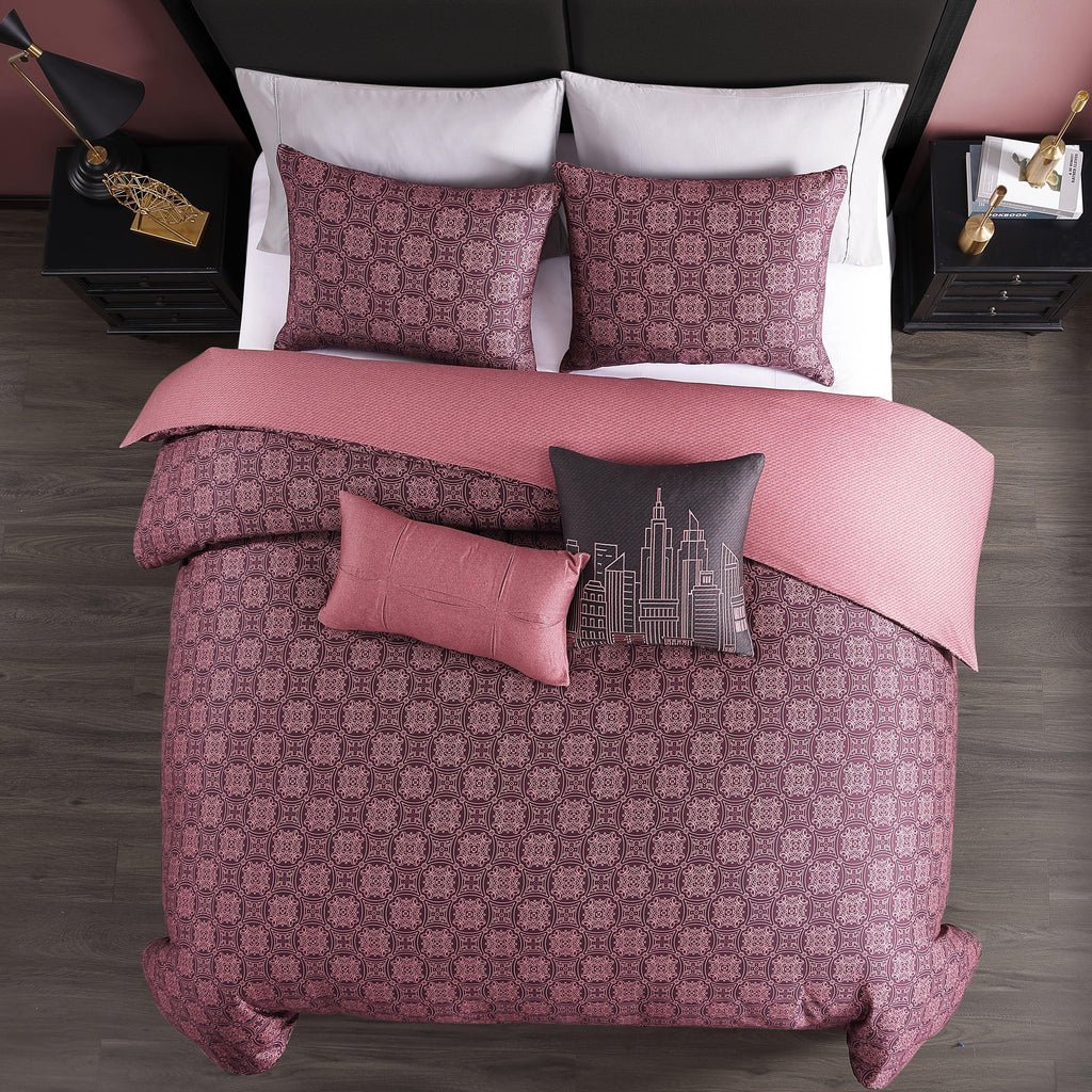 Bebejan Mauve Dreams 5 Piece Reversible Comforter Set - Bebejan