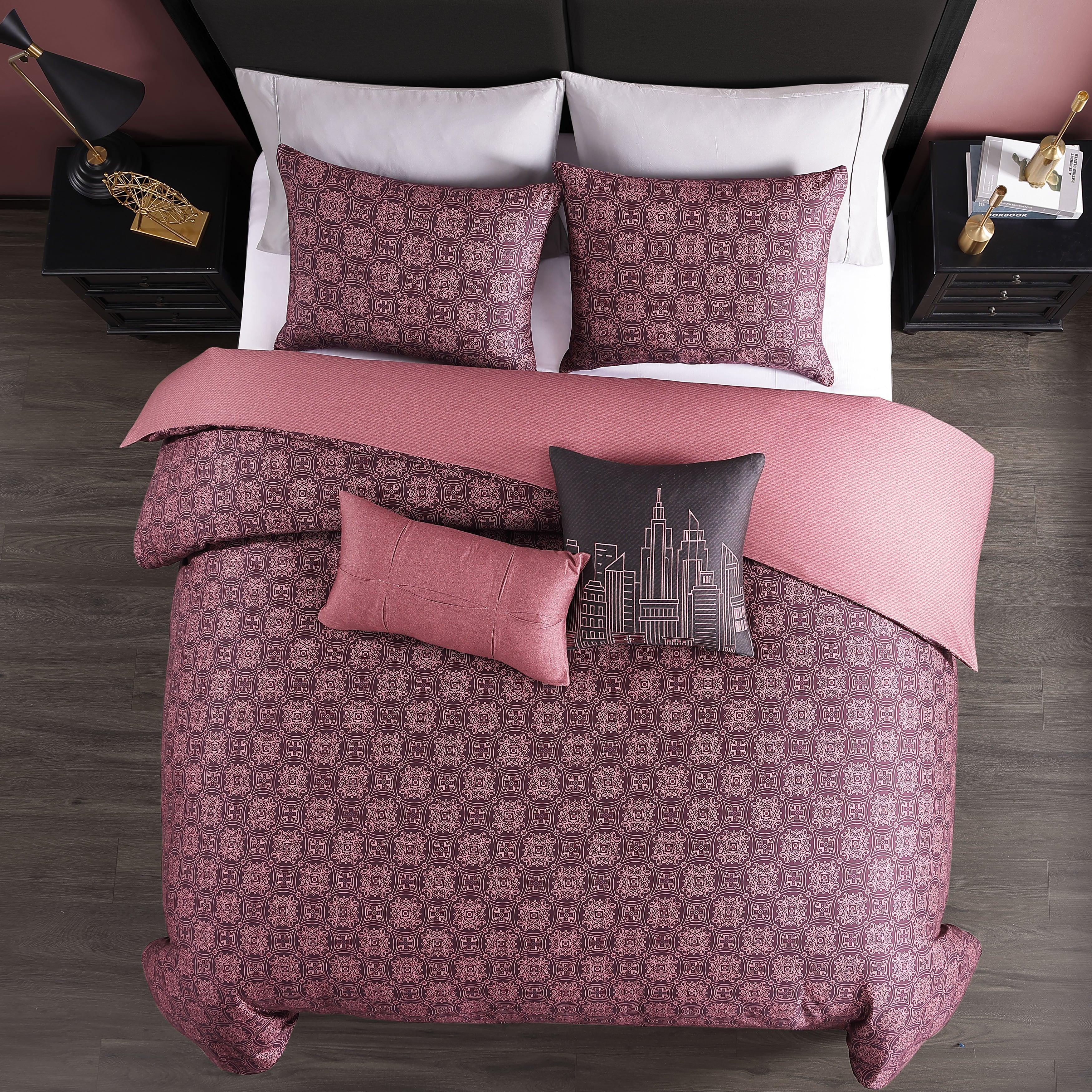 Bebejan Mauve Dreams 5 Piece Reversible Comforter Set - Bebejan