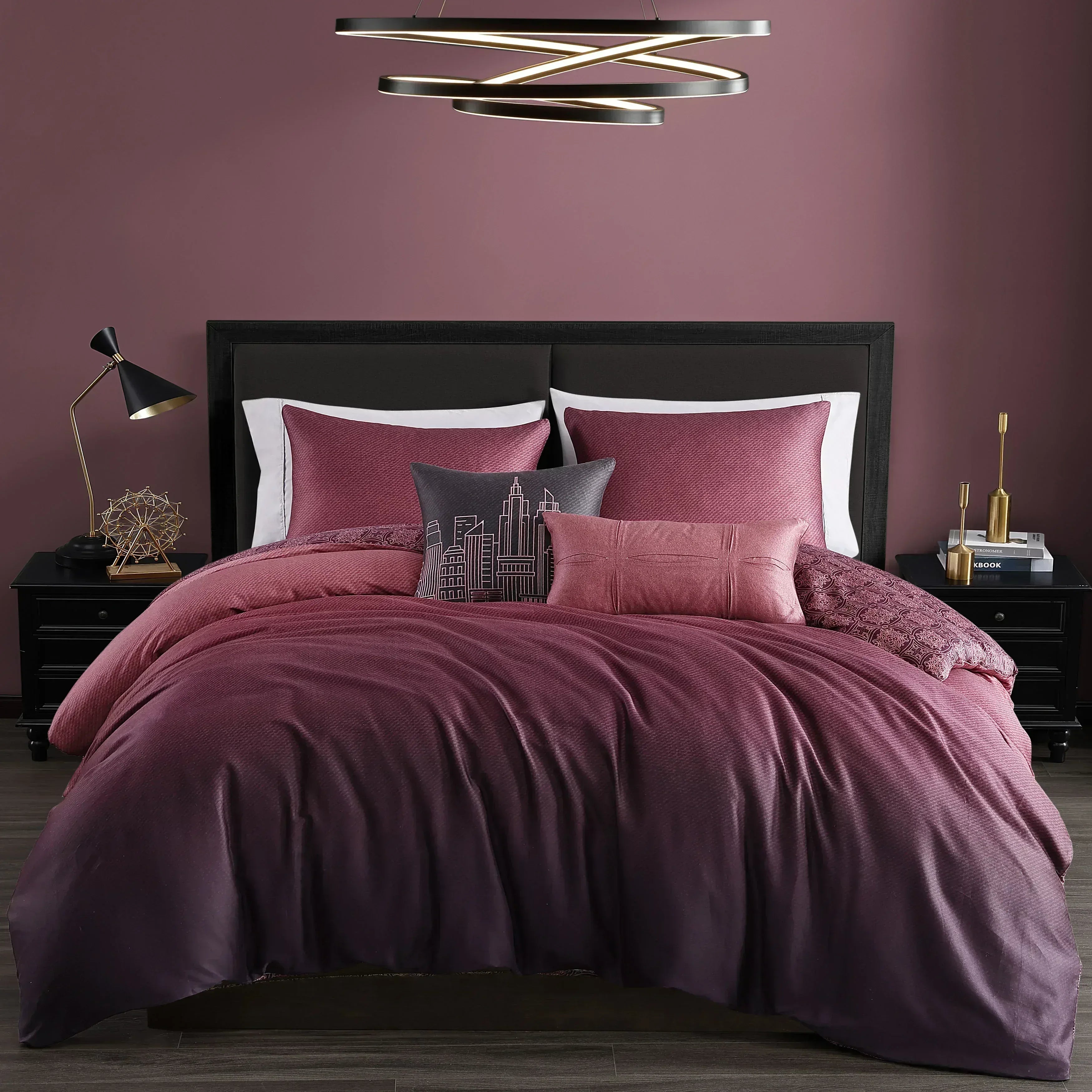 Bebejan Mauve Dreams 5 Piece Reversible Comforter Set - Bebejan
