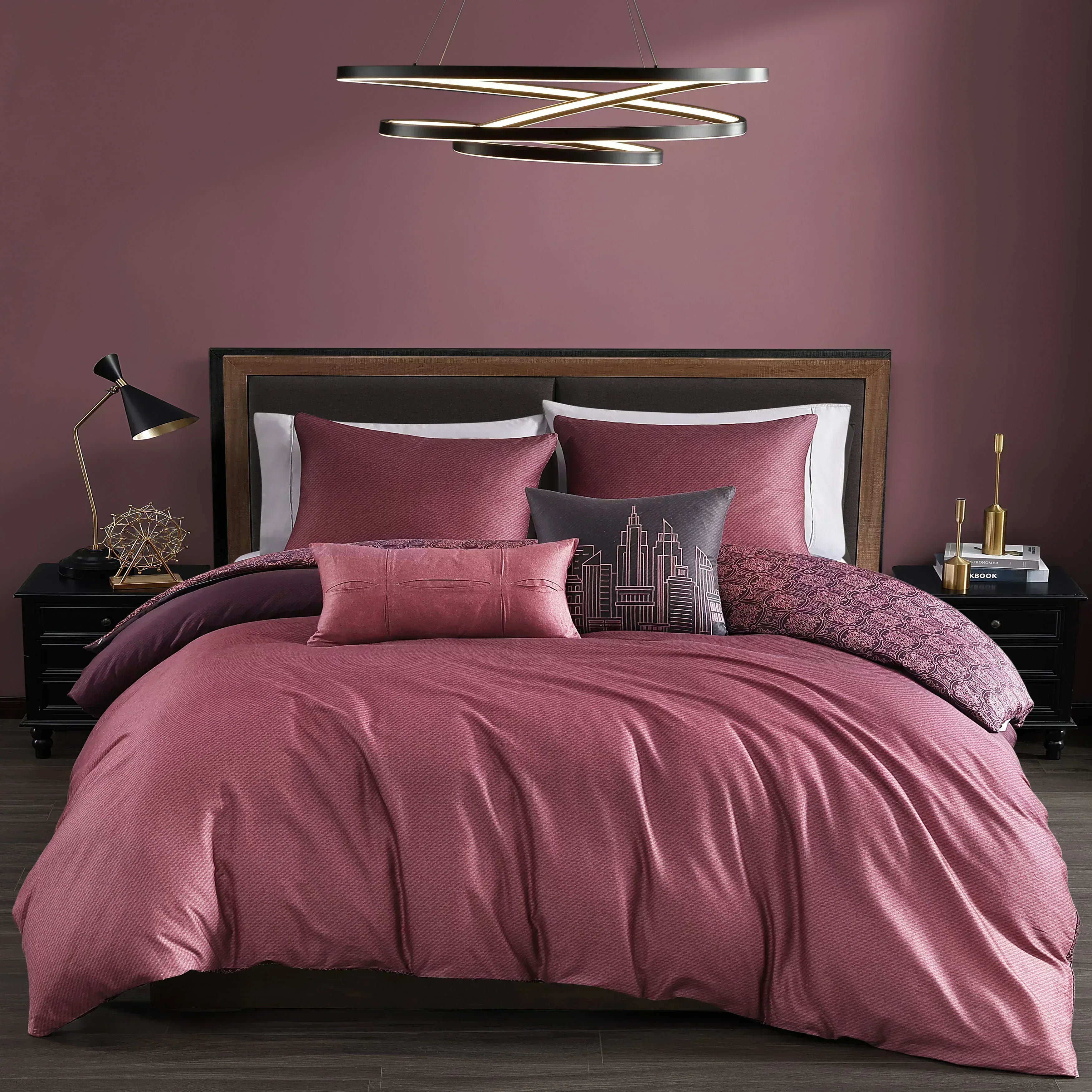 Bebejan Mauve Dreams 5 Piece Reversible Comforter Set - Bebejan