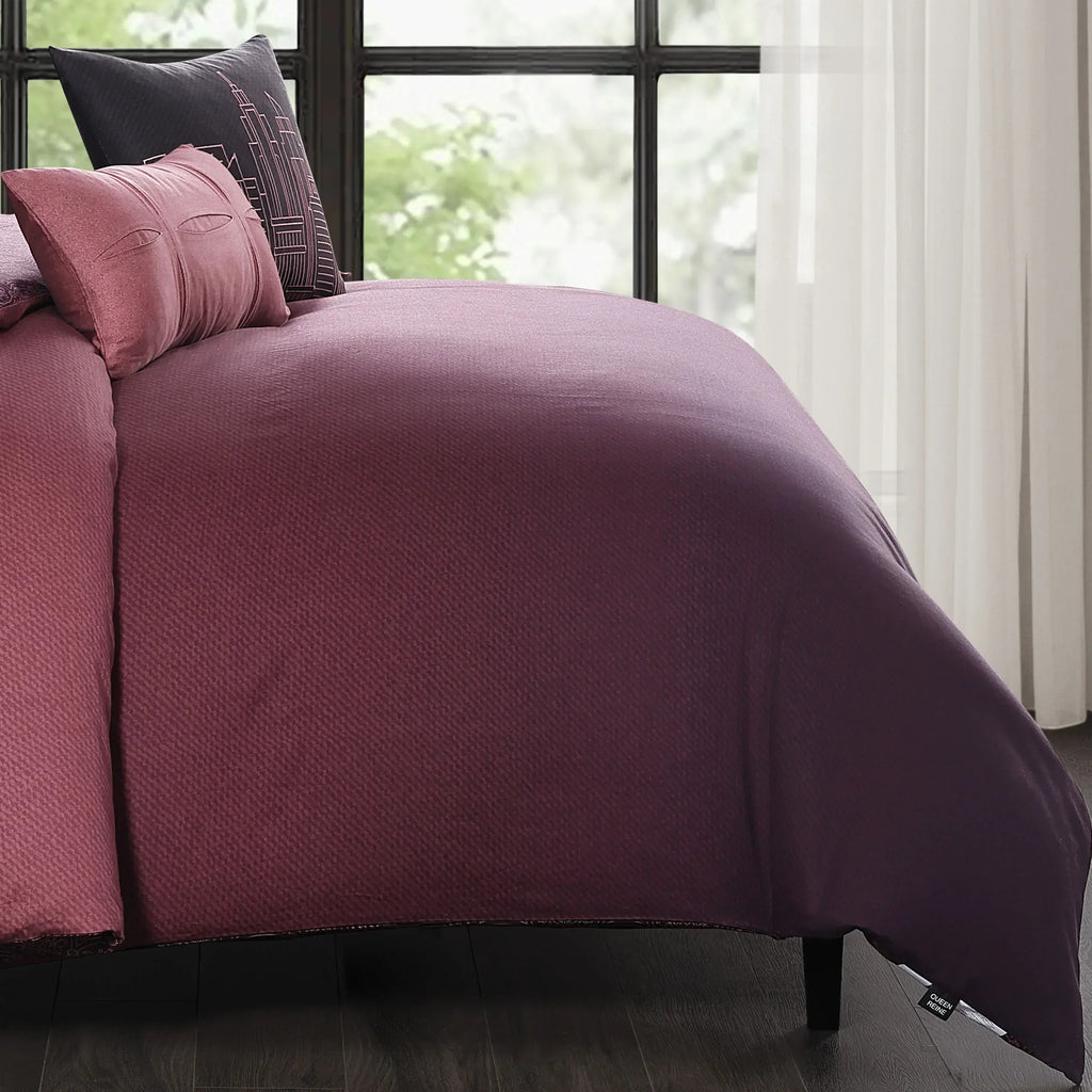 Bebejan Mauve Dreams 5 Piece Reversible Comforter Set - Bebejan