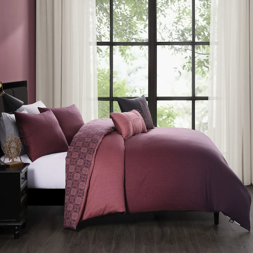 Bebejan Mauve Dreams 5 Piece Reversible Comforter Set - Bebejan