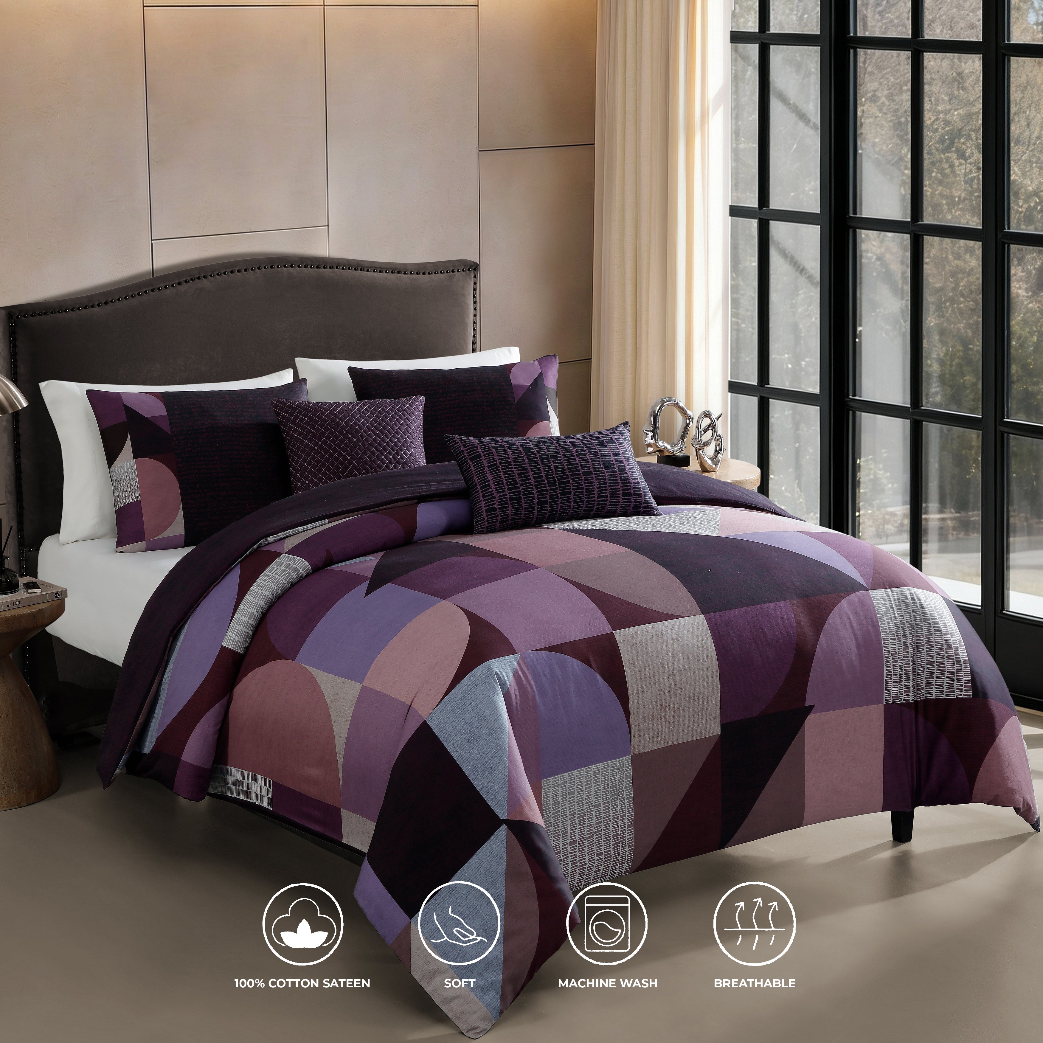 Latest Living Orchid Matrix 5 Piece Reversible Comforter Set
