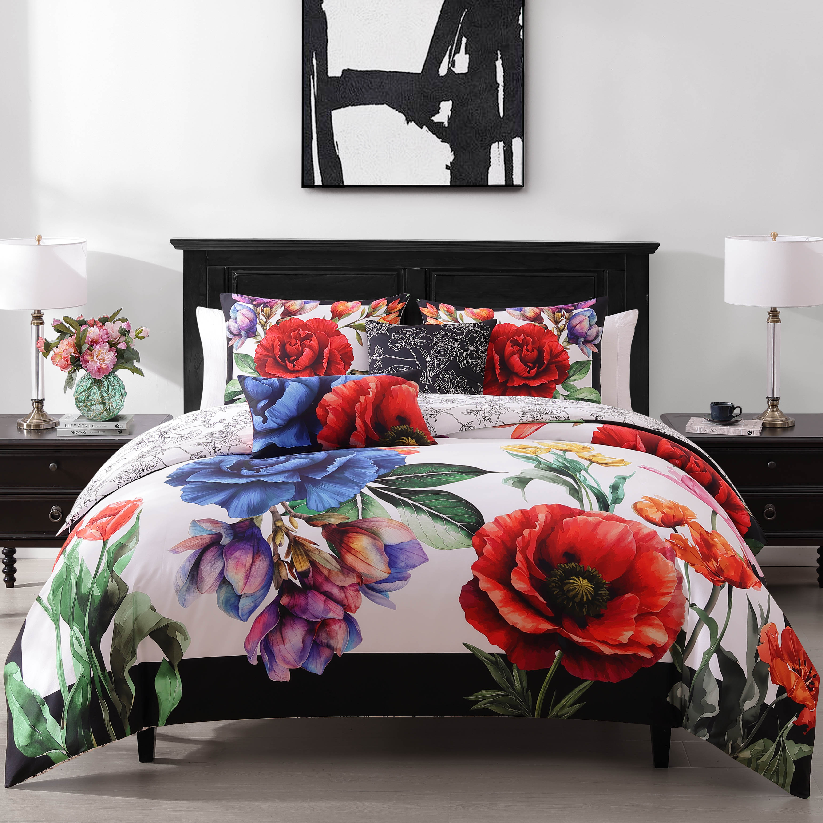 Bebejan Petal Portrait 5 Piece Reversible Comforter Set