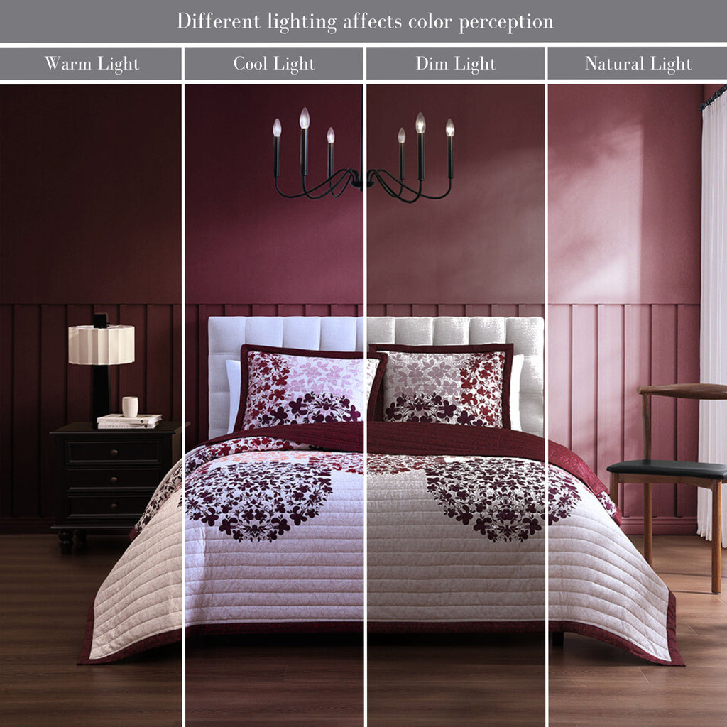 Latest Living Rosewood Harmony 3 Piece Reversible Quilted Coverlet Set Coverlet By Latest Living