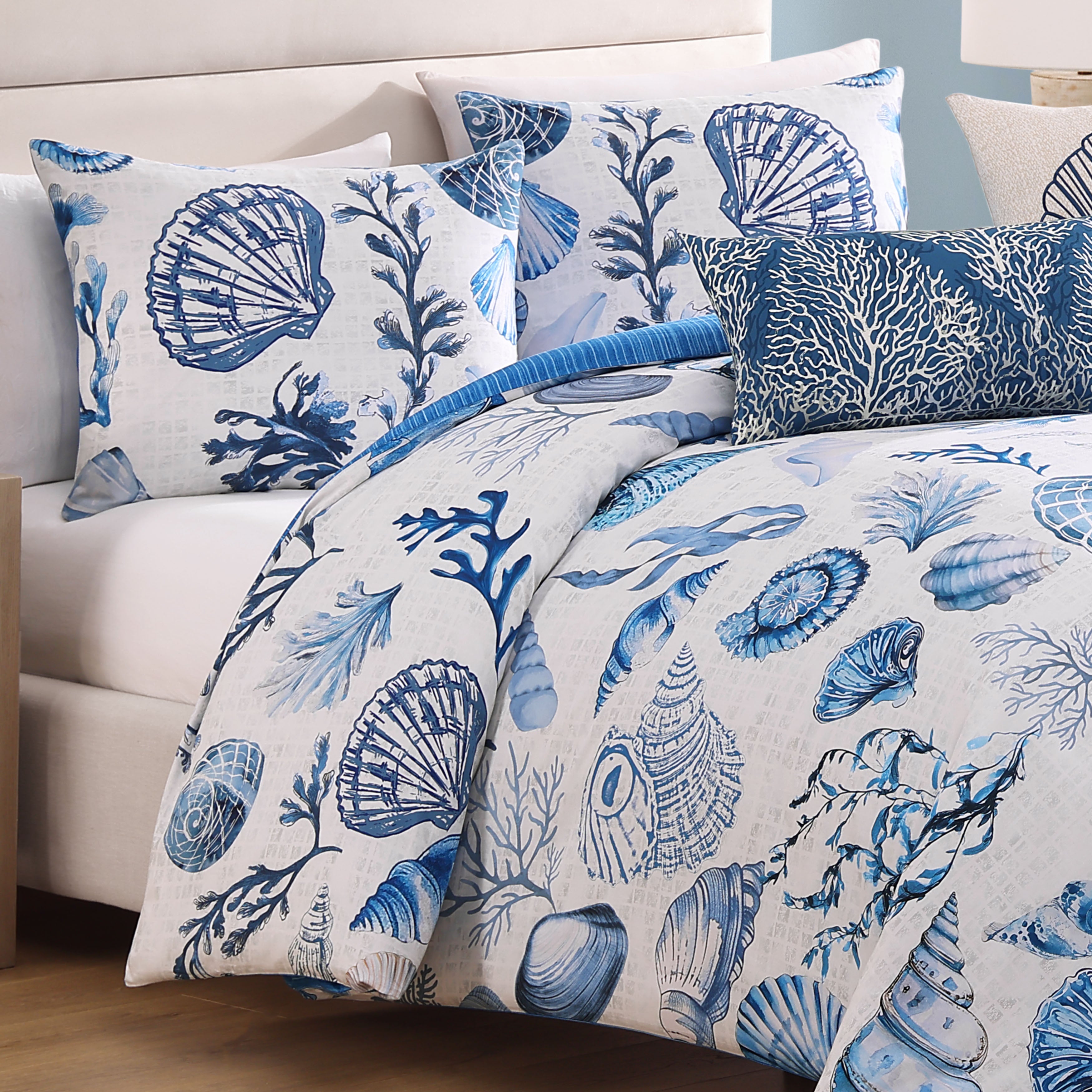 Latest Living Shell and Seaplant 5 Piece Reversible Comforter Set