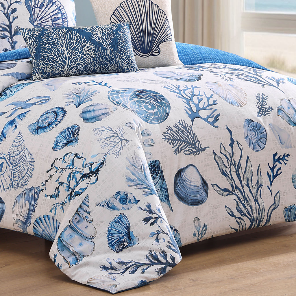 Latest Living Shell and Seaplant 5 Piece Reversible Comforter Set
