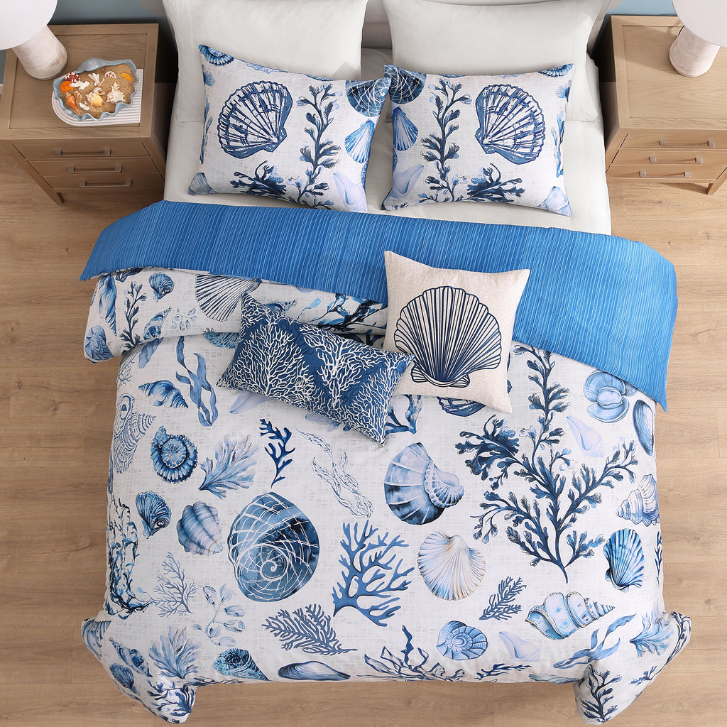 Latest Living Shell and Seaplant 5 Piece Reversible Comforter Set