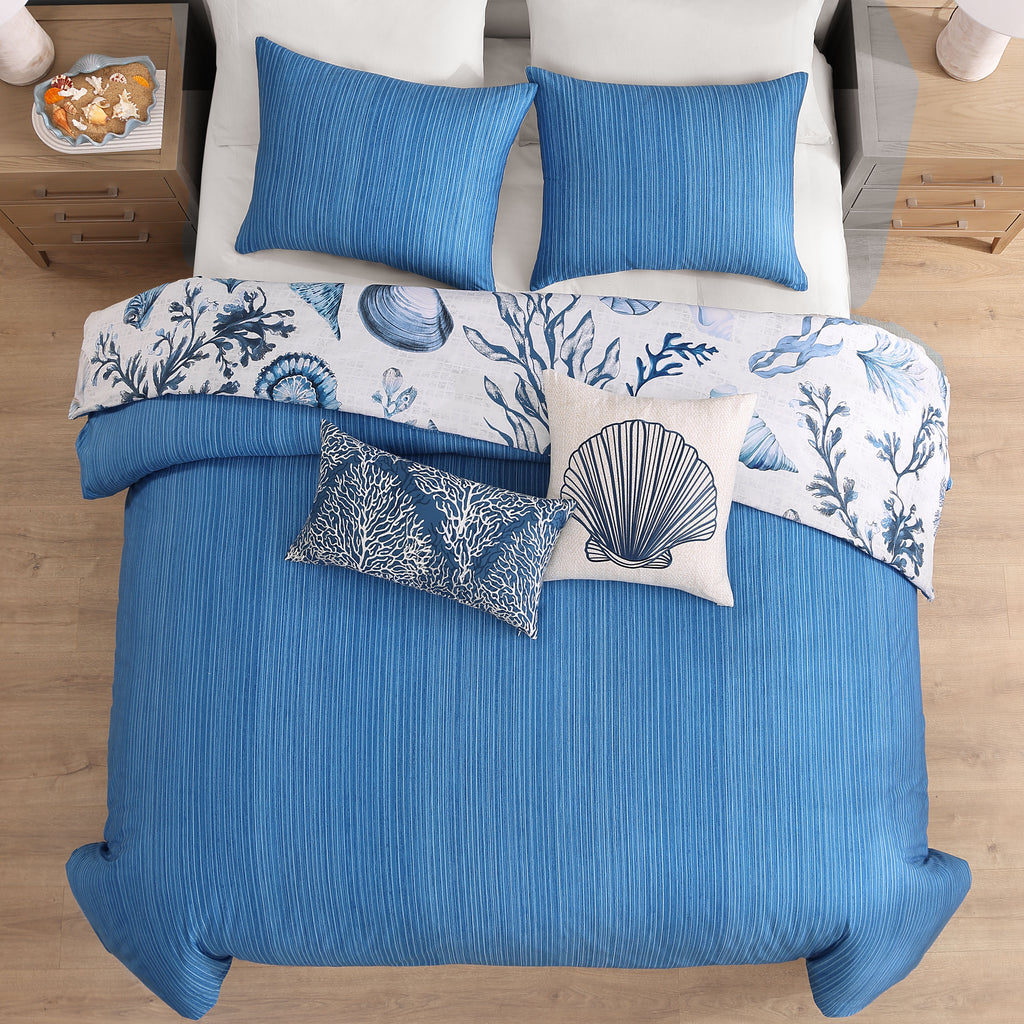 Latest Living Shell and Seaplant 5 Piece Reversible Comforter Set