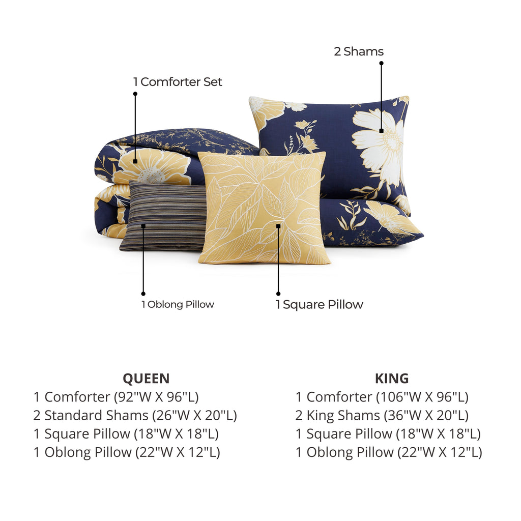 Latest Living Sunglow 5 Piece Reversible Comforter Set