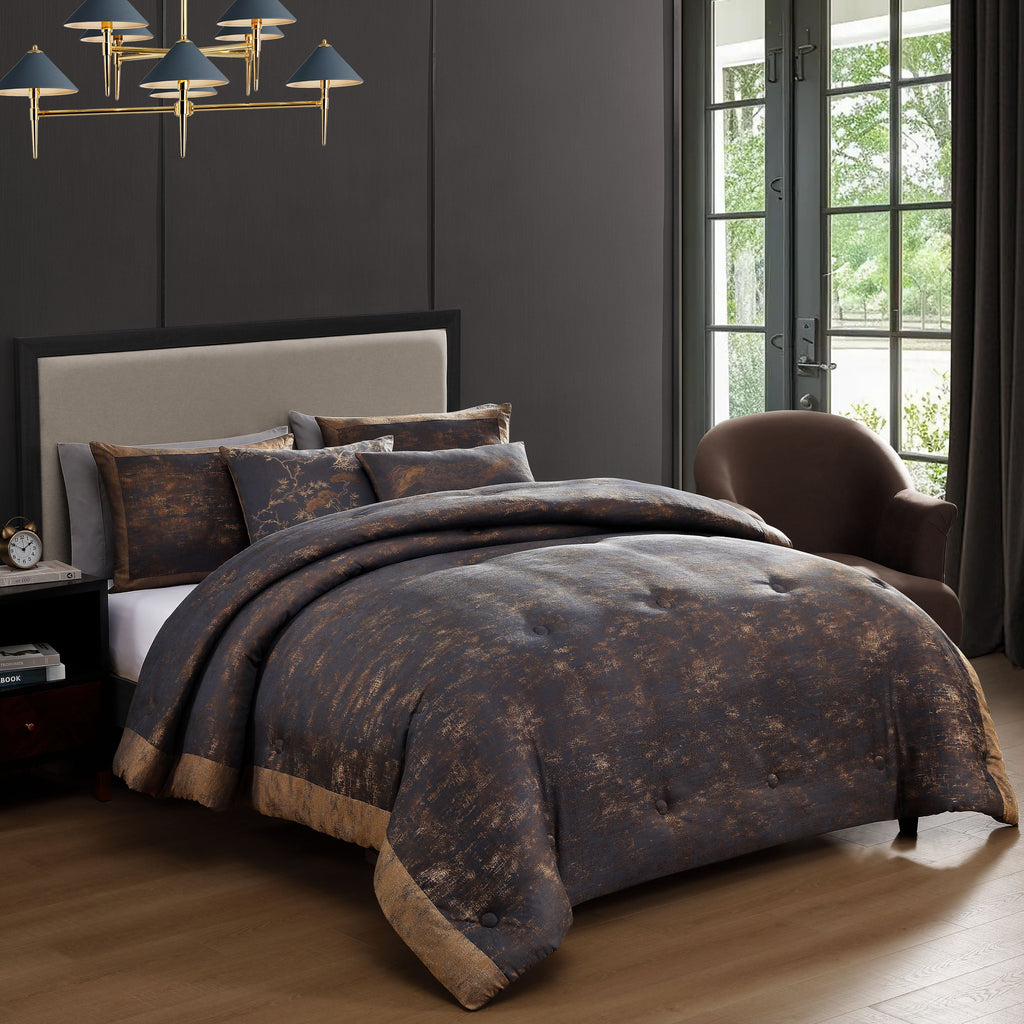 Latest Living Texture Jacquard 5 Piece Comforter Set