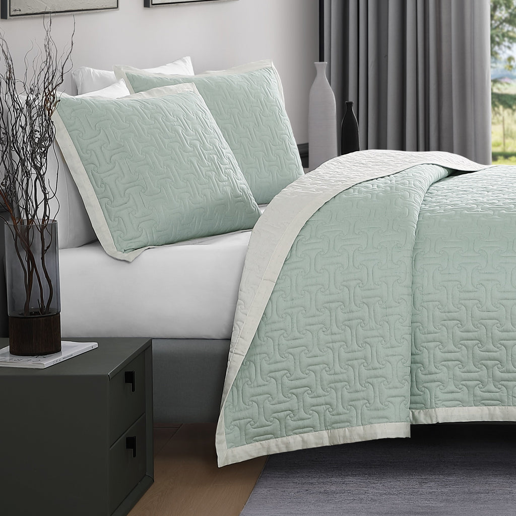 Latest Living 3 Piece Textured Quilted Coverlet Set Coverlet By Latest Living