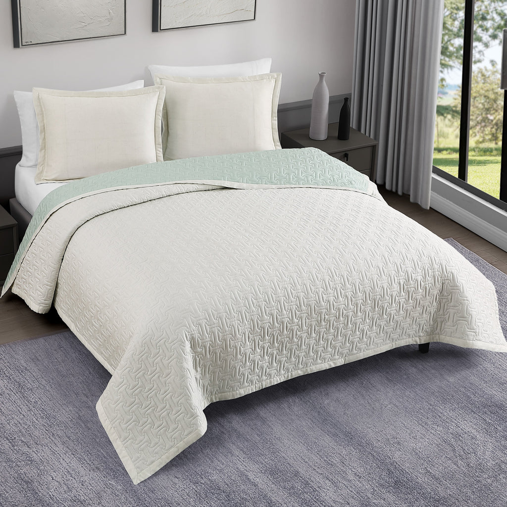 Latest Living 3 Piece Textured Quilted Coverlet Set Coverlet By Latest Living