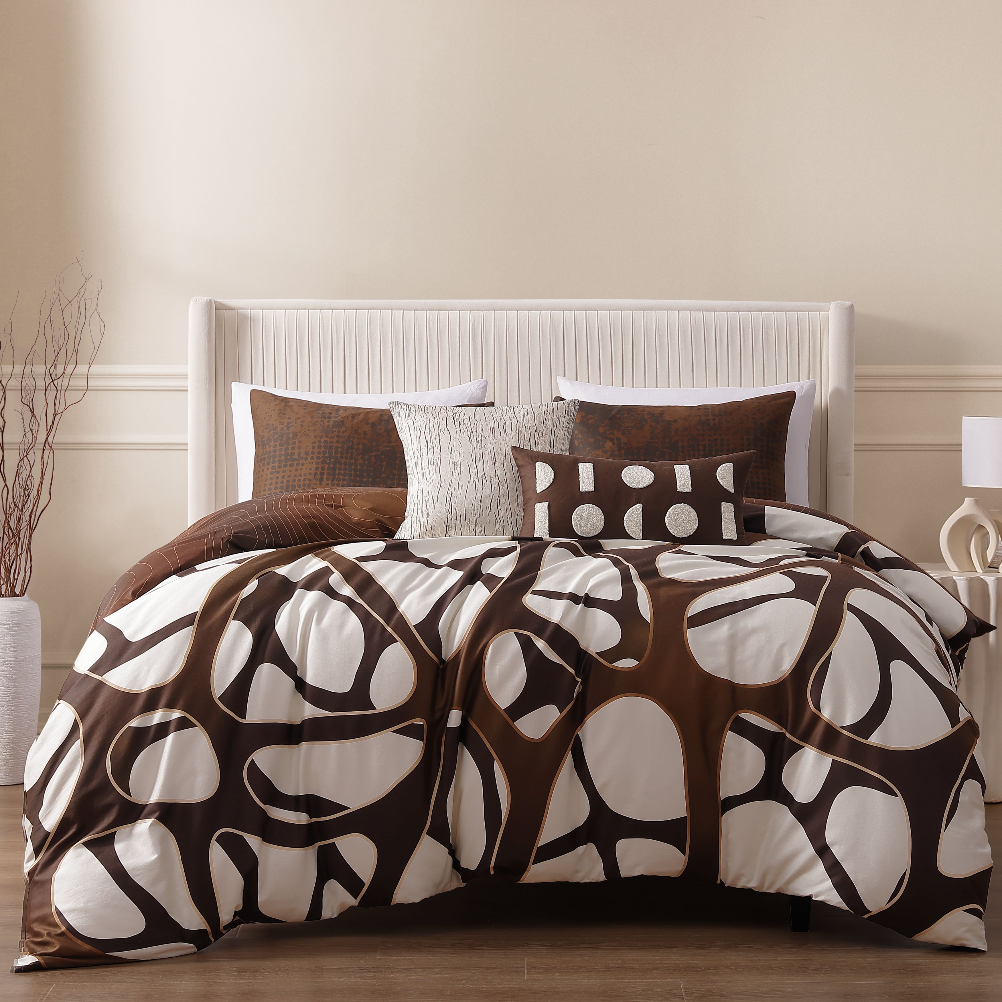 Bebejan Toffee Web 5 Piece Reversible Comforter Set