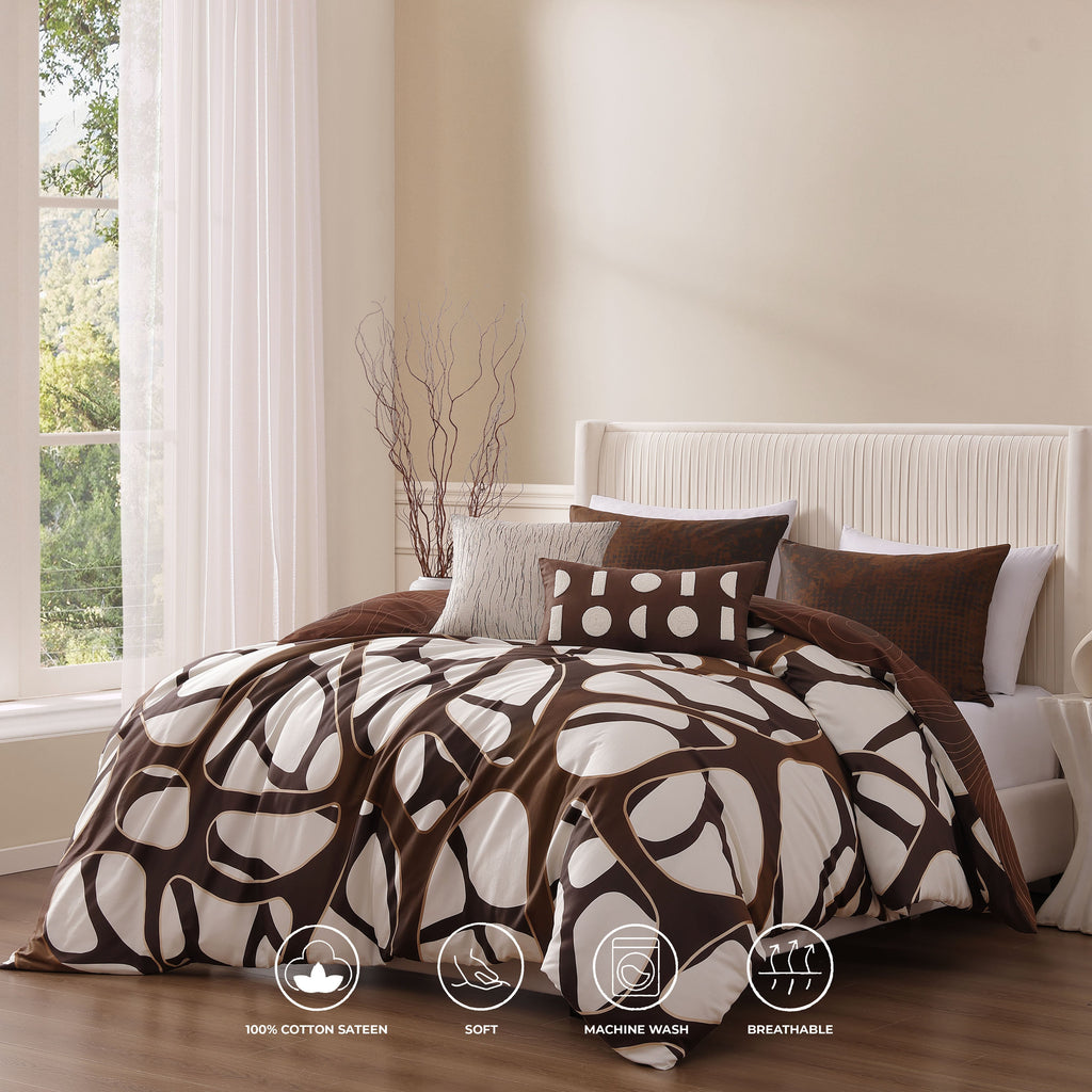 Bebejan Toffee Web 5 Piece Reversible Comforter Set