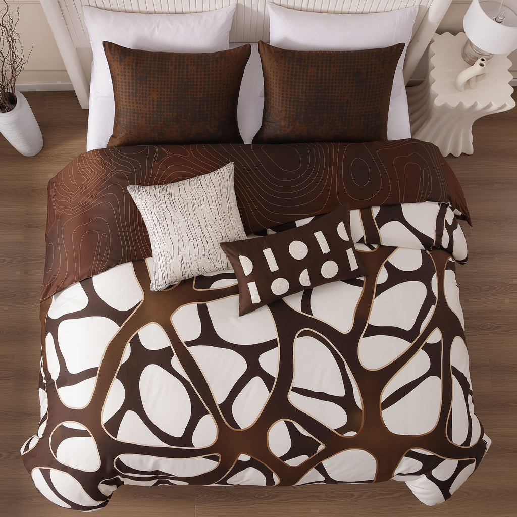 Bebejan Toffee Web 5 Piece Reversible Comforter Set
